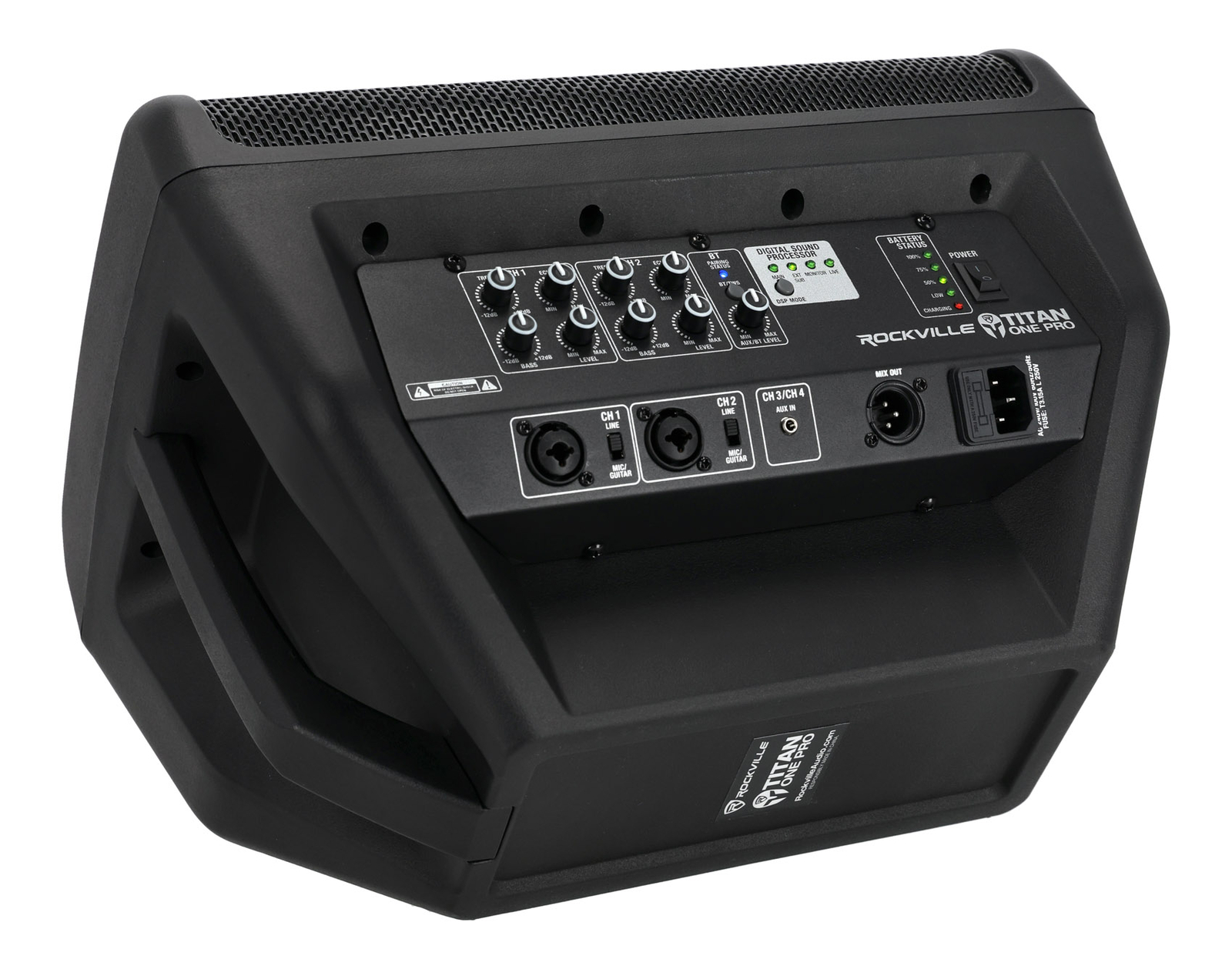 Rockville TITAN ONE PRO Battery Powered Live Performance 8" PA Speaker+Stand