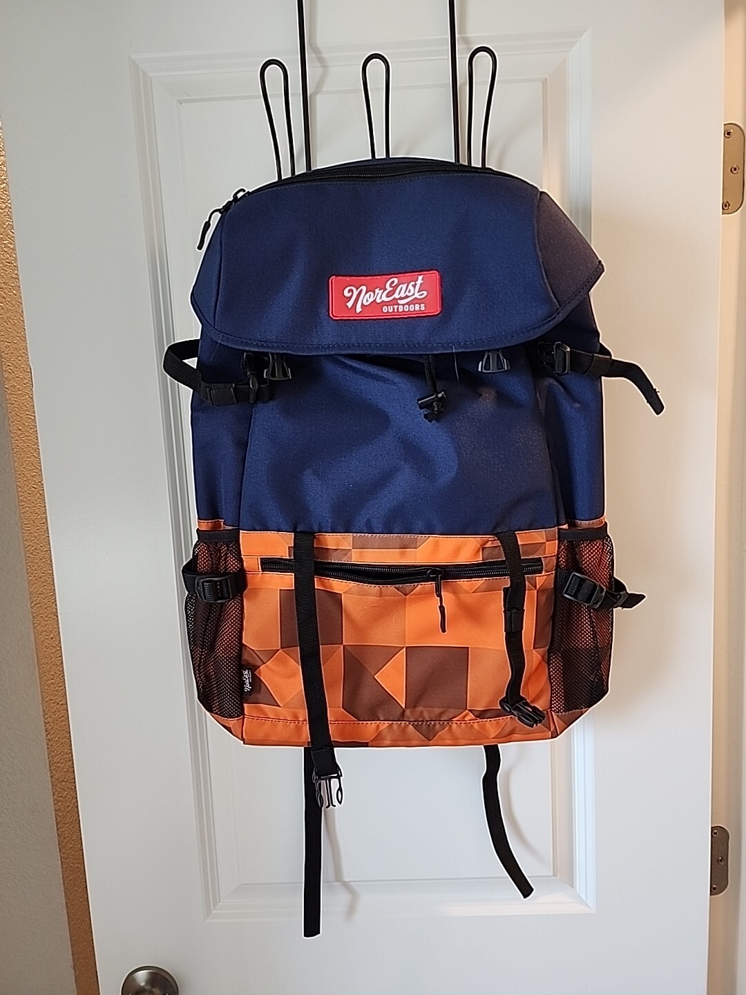 NorEast Outdoors Nomad Backpack Nor East Blue Orange Hiking Water Resistant