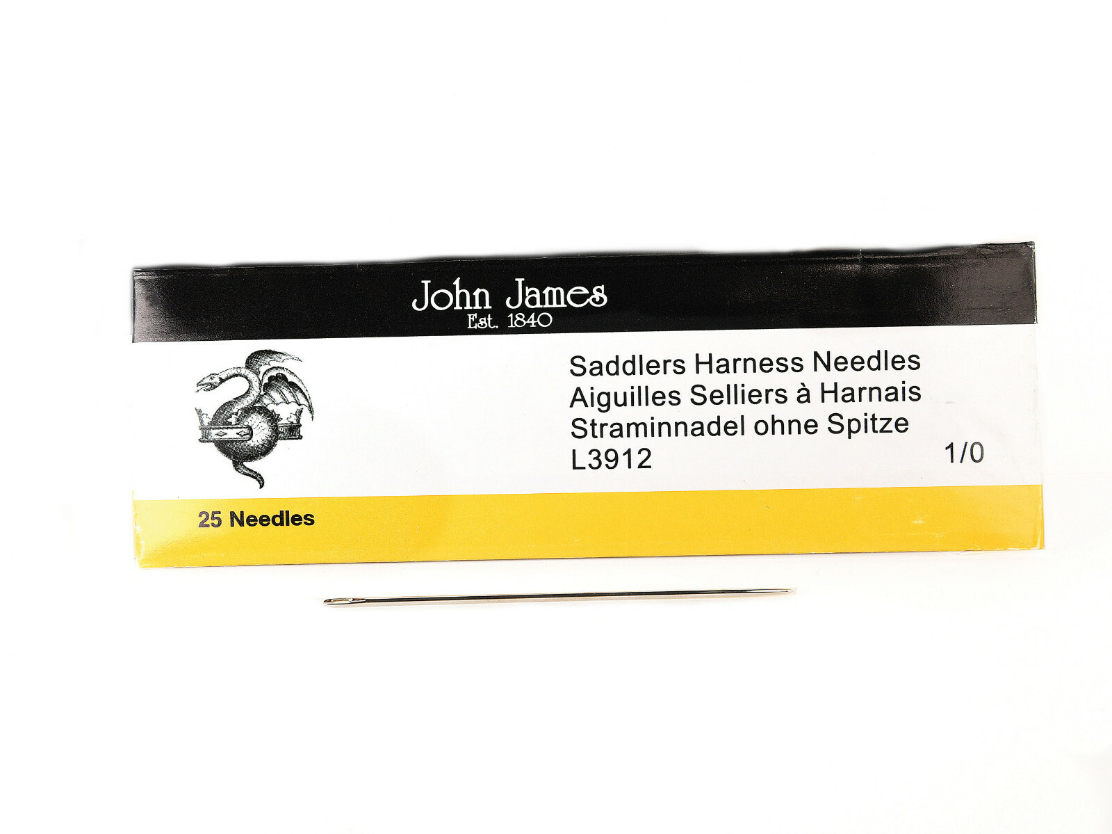 John James Saddlers Harness Needles Size 1/0 43807 (25) Size 18 JJ Needles