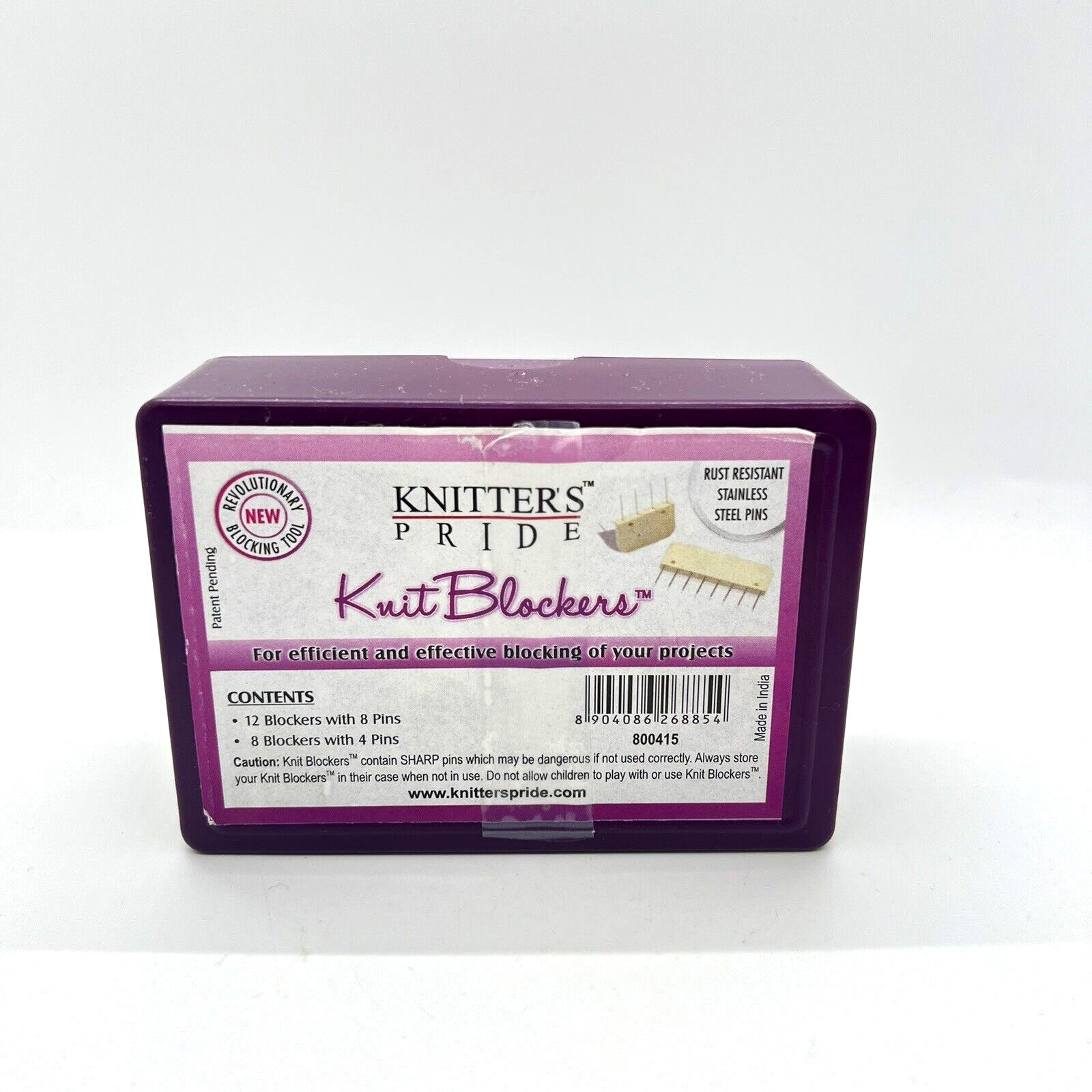 Knitter's Pride Knit Blockers Set of 20 (12 with 8 pins, 8 with 4 pins) in Case