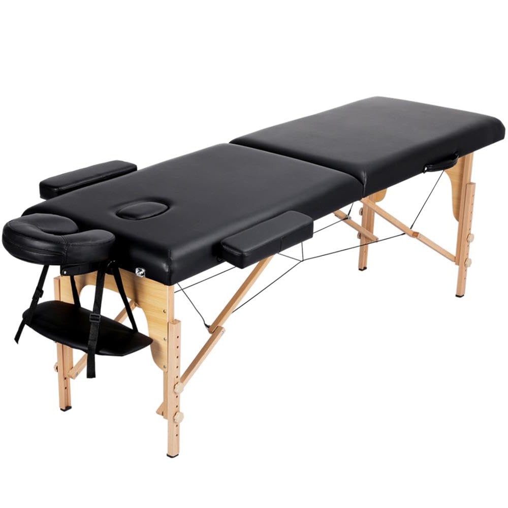 Massage Table Lash Bed Portable Massage Spa Bed Beauty Tattoo Table, Black