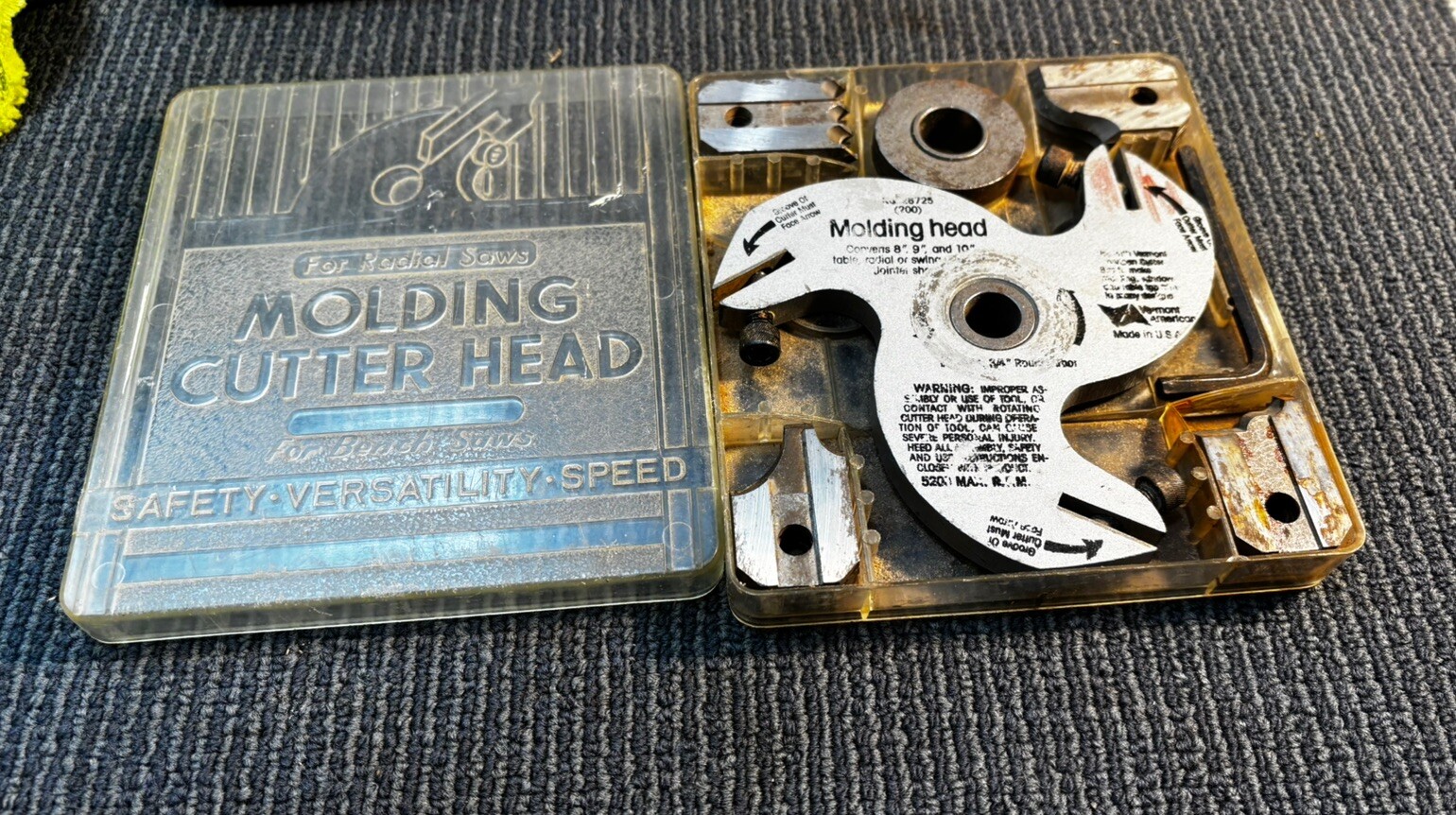 Full Of Vermont American Molding Cutter Head no. 26725 & Blades  USA