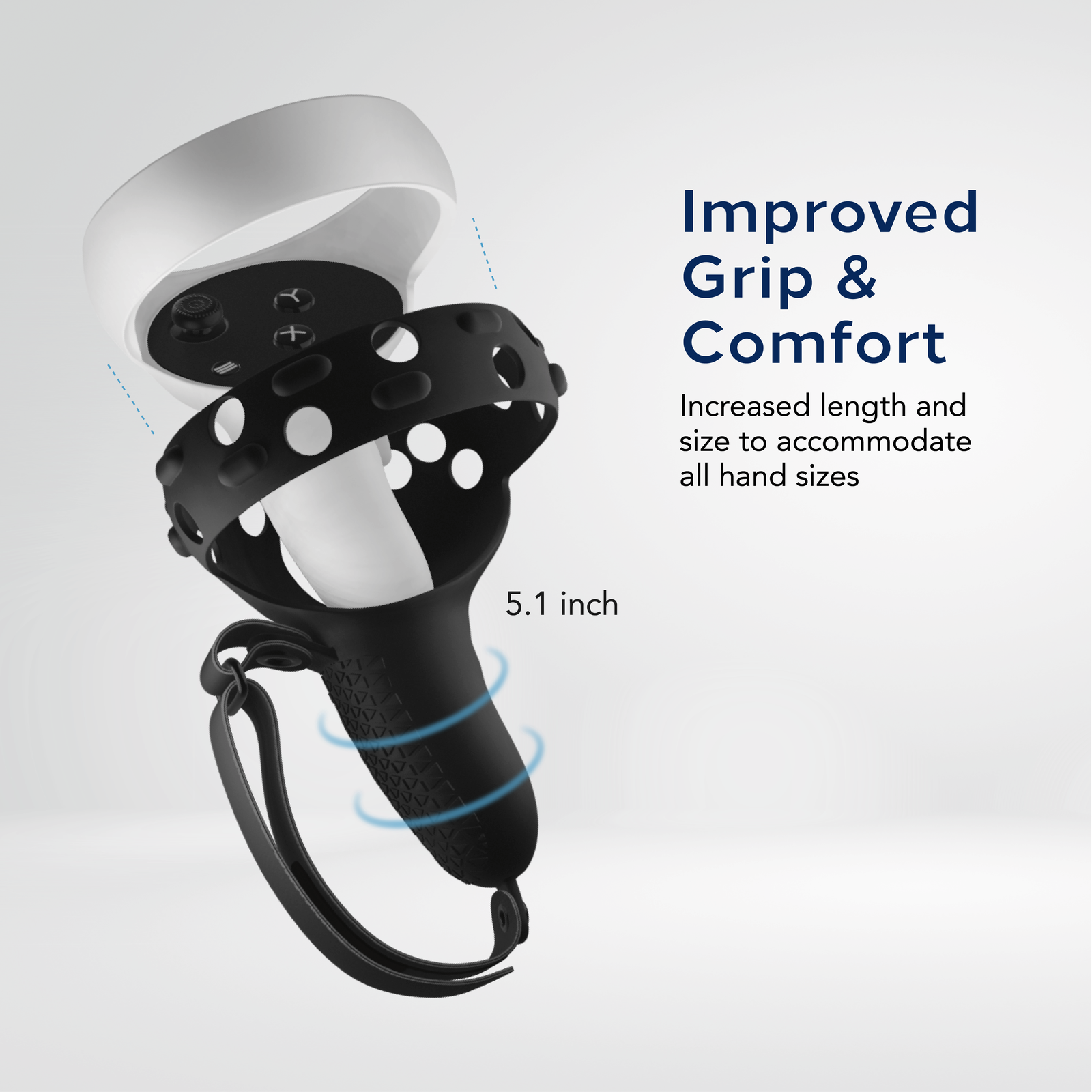 Controller Grips for Oculus Quest 2 / Meta Quest 2 Knuckle Strap Black