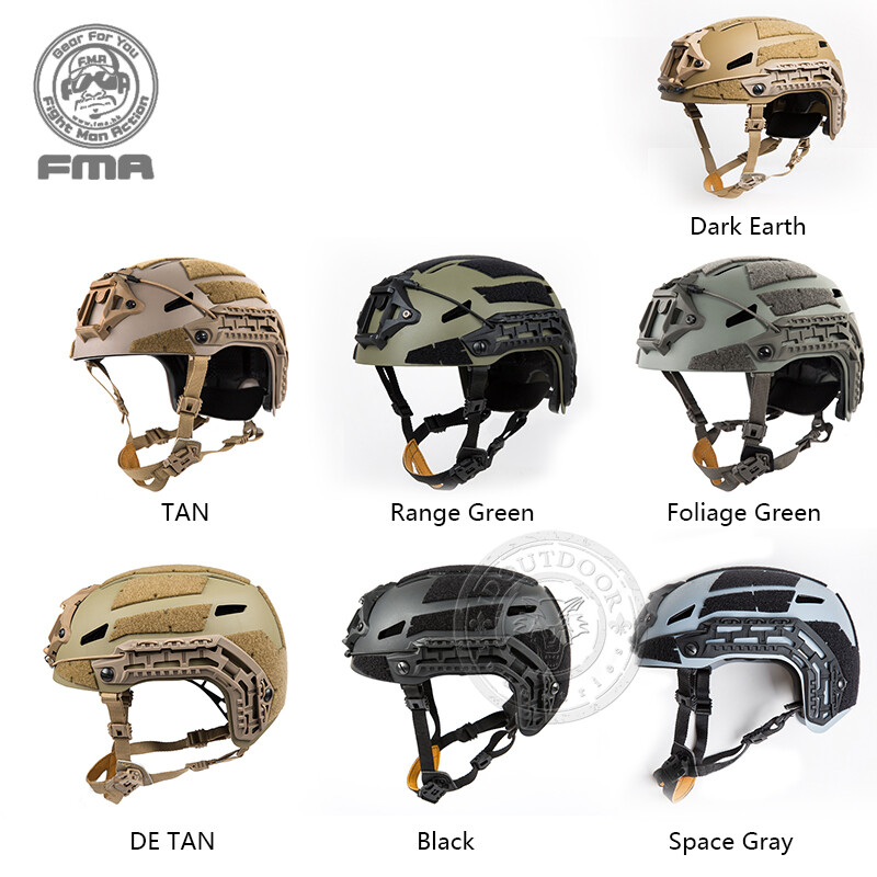 FMA Tactical Caiman Helmet w/ NVG Shroud Rail Space Hunting Headwear Military