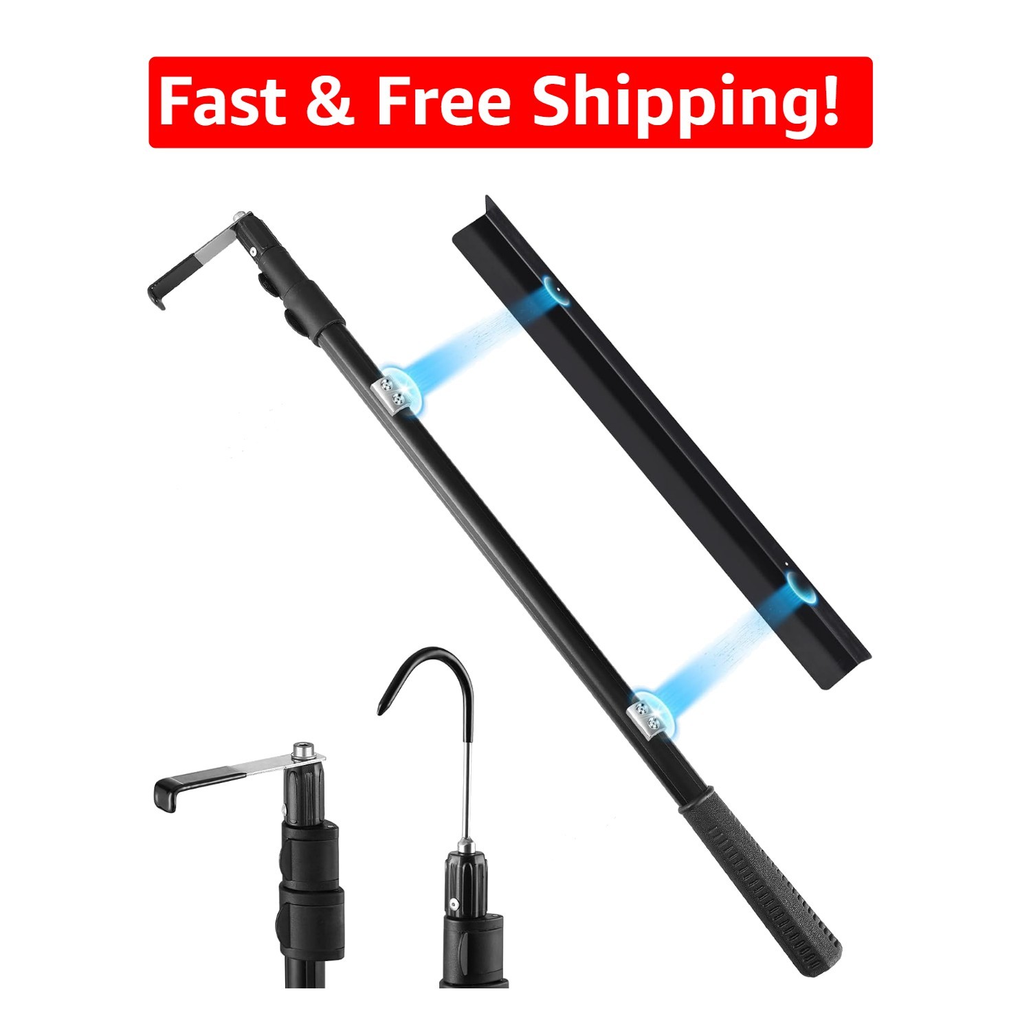 6.3FT Adjustable Magnetic Cargo Grabber Tool - Ideal for Trucks, RVs & Trailers