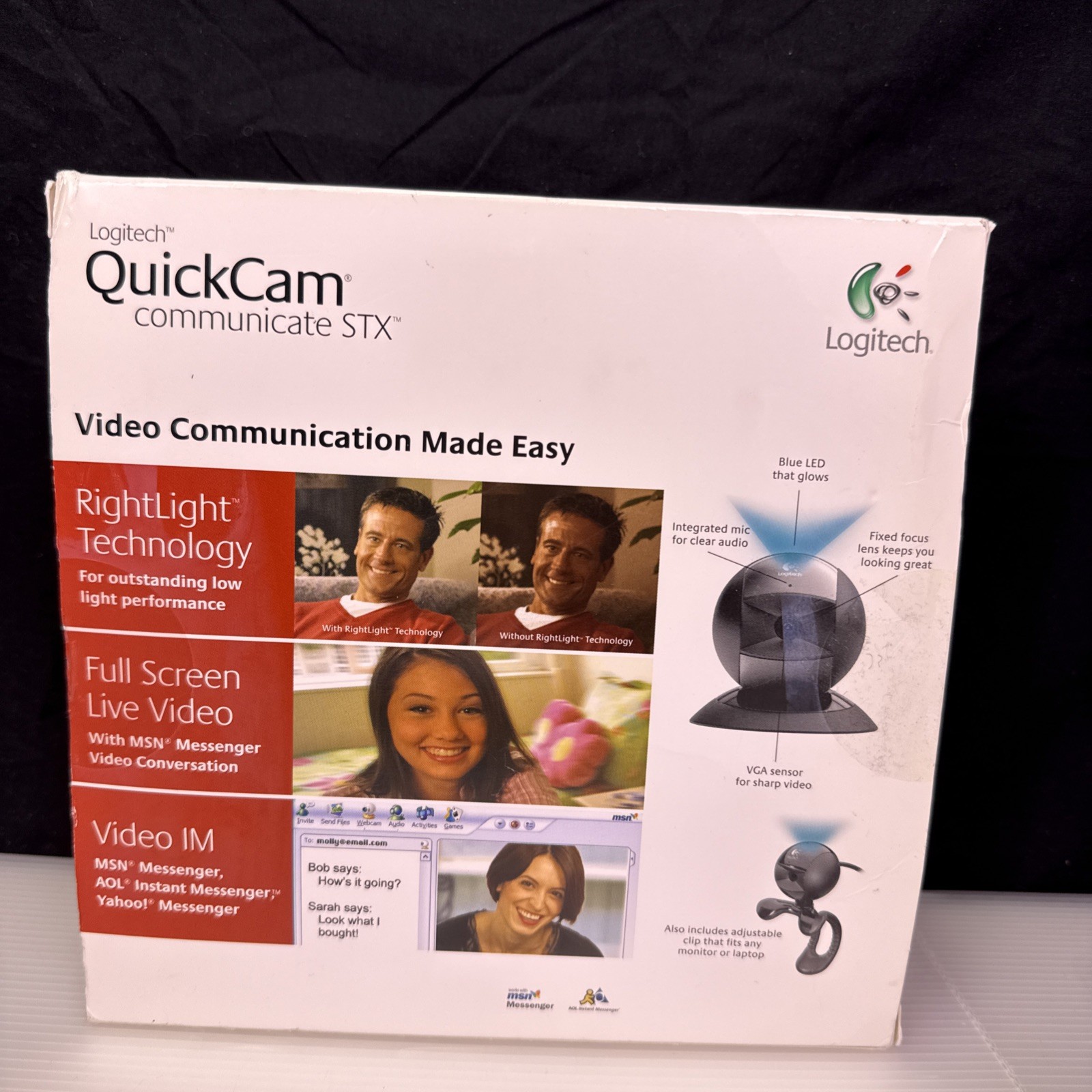 Logitech Quickcam Communicate STX Webcam For PC New Open Box