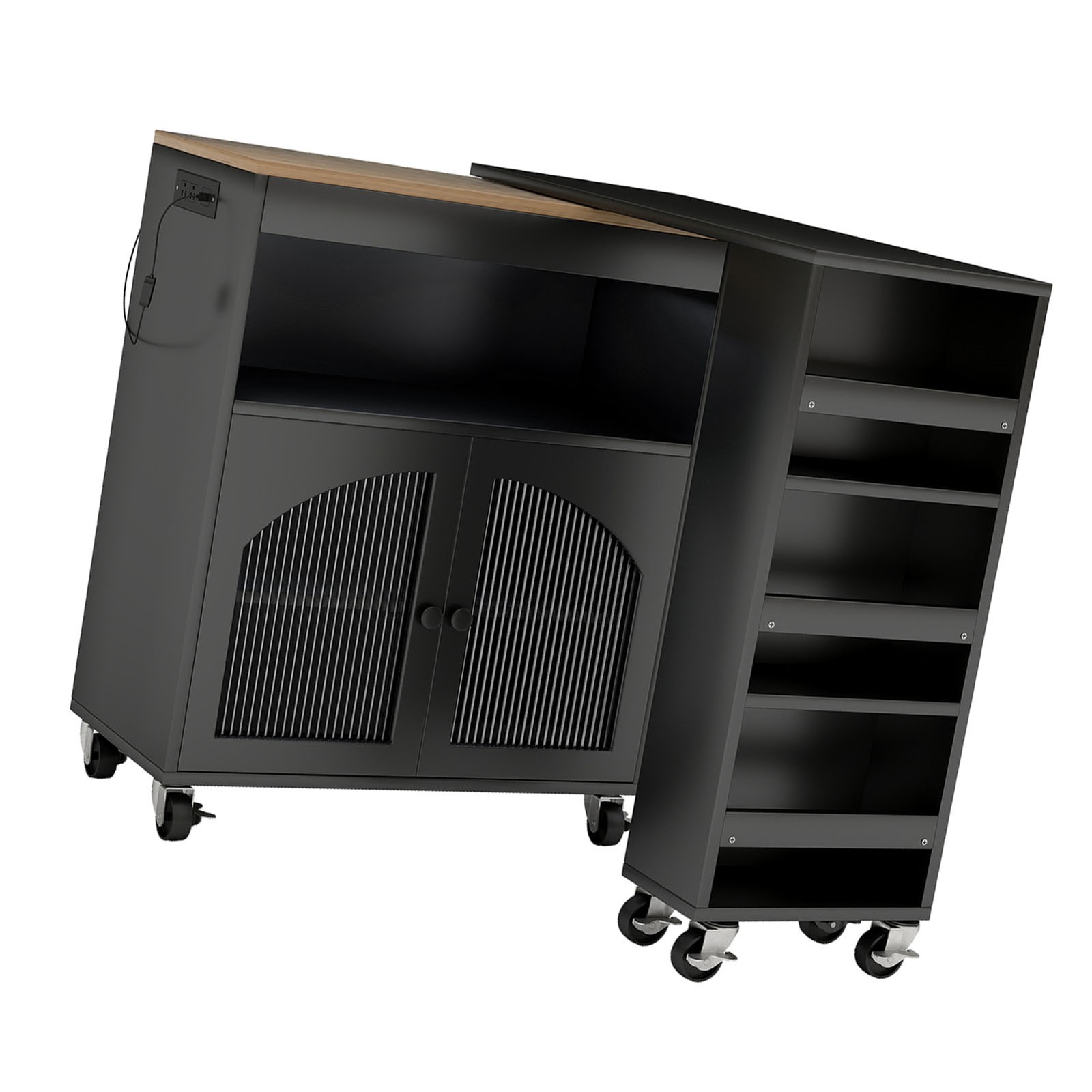 Modern Kitchen Island With Storage Rolling Cart
