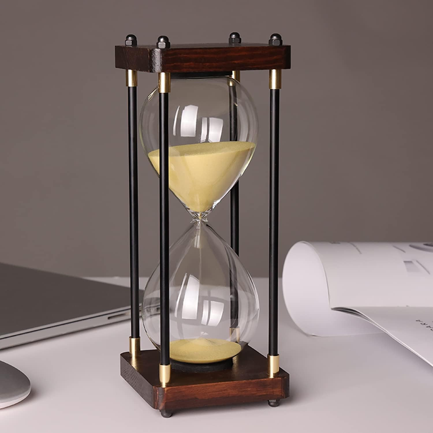 Premium Large Hourglass Sand Timer 60 Minutes, Decorative Sandglass Clock, Moder