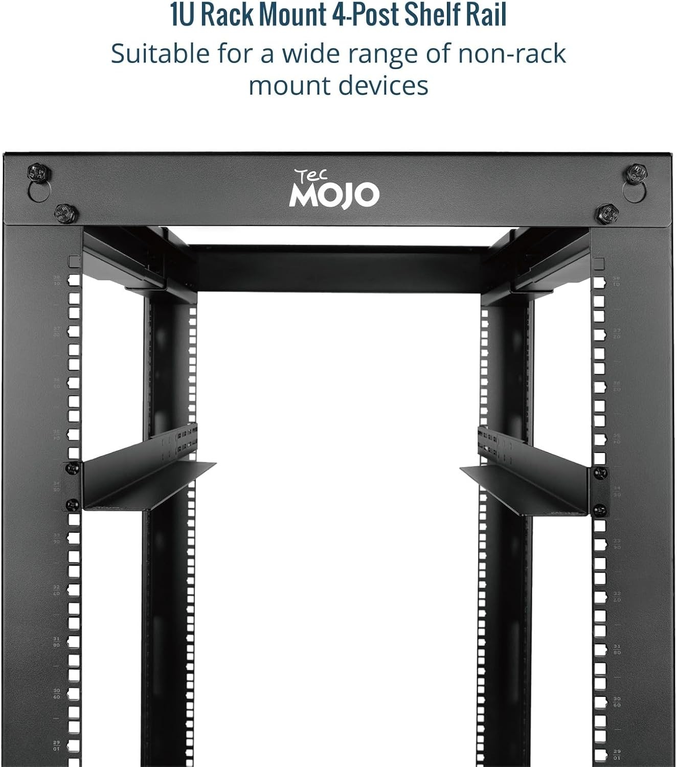 1U Universal Rack Mount Rails4-Post Server Rack Shelf Rail with 20.9-32 Adjustab