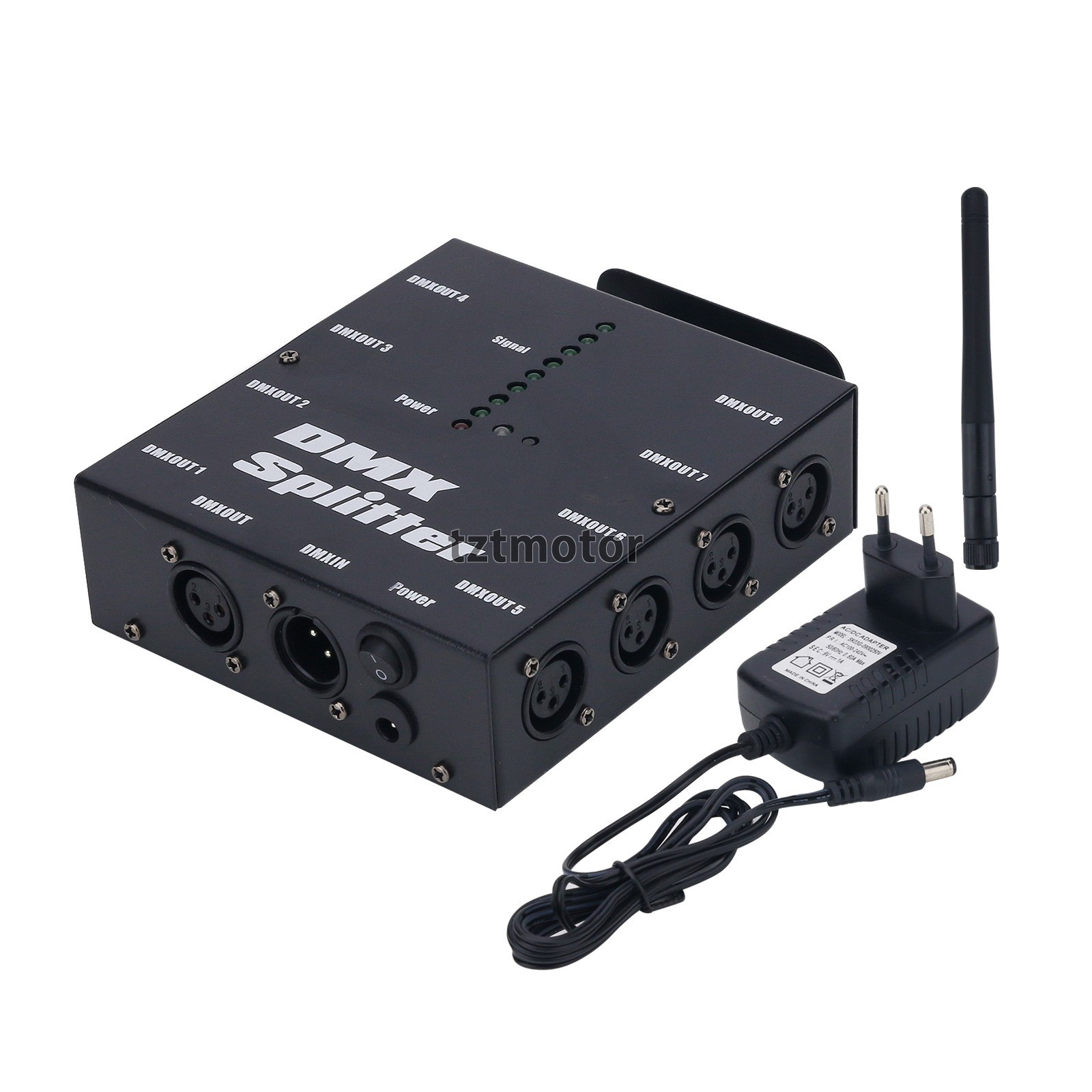 8-Channel DMX512 Splitter Amplifier 3-Pin XLR 2.4G Wireless Receiver 1000V