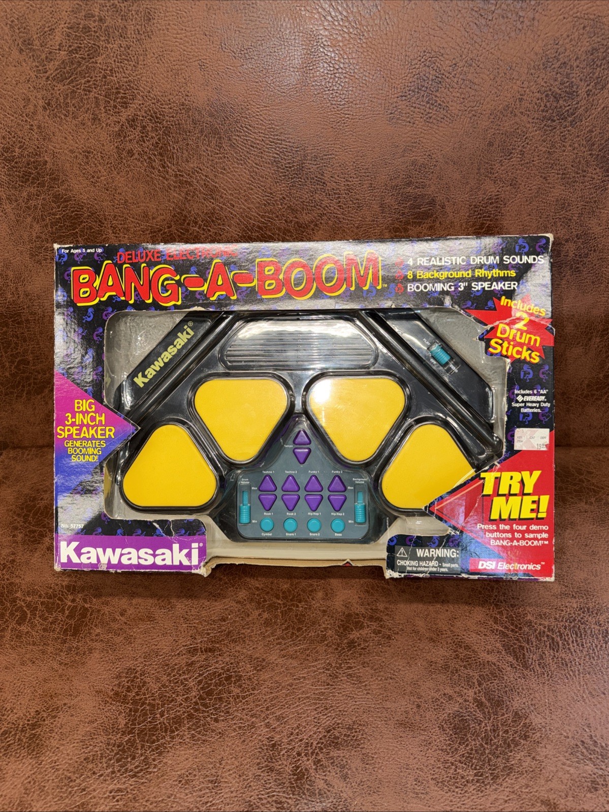 Kawasaki Drum Kit 2000 DSI 57757 Vintage 90s Retro Rock Band Battery-Operated