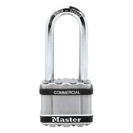 Master Lock M5ljsts Padlock, Keyed Different, Long Shackle, Square Stainless