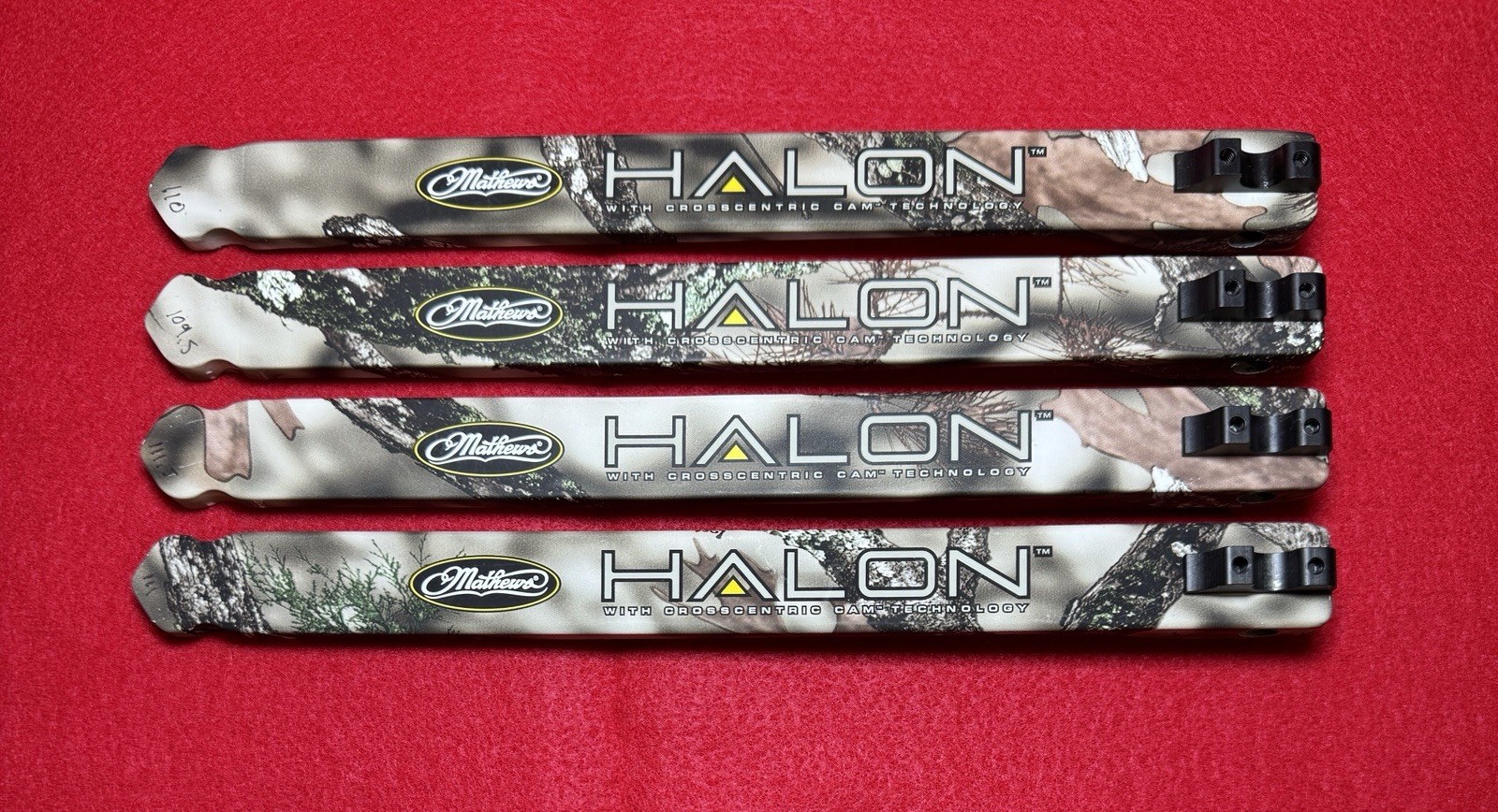 Mathews Halon 30 #70 Lost XD Camo Used Replacement Limbs (Listing #1)