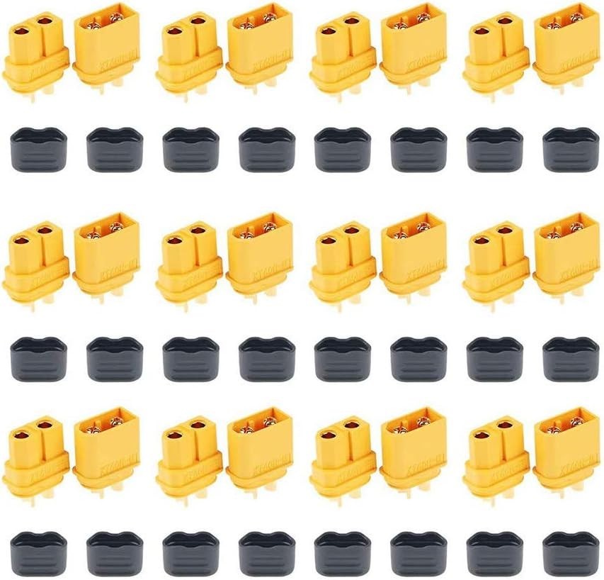 12 Pair XT60H (XT60 Upgrade) Male Female Bullet Connectors Power Plugs with Shea