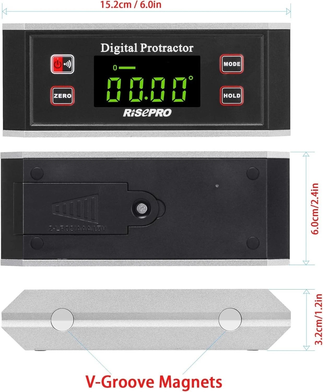 Inclinometer, Digital Protractor Angle Finder Level Inclinometer Magnetic V-G...