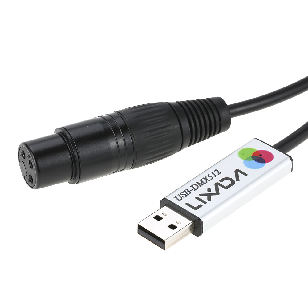 Lixada USB Interface Adapter DMX512 Computer PC Stage Lighting Controller T1R2