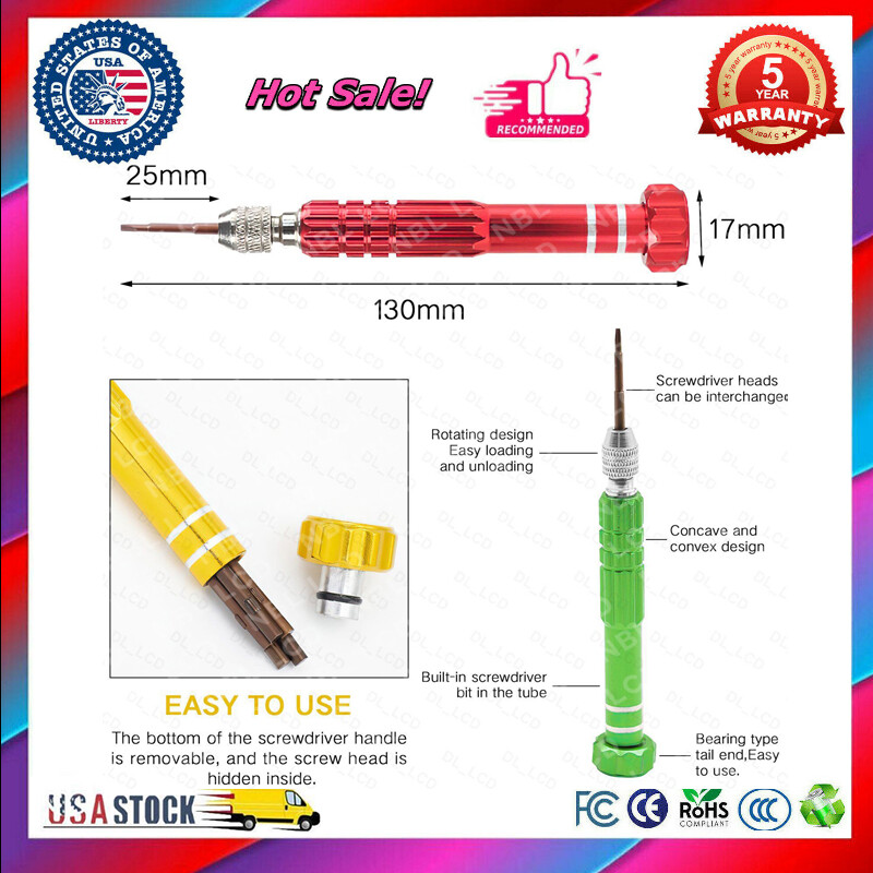 6 in 1 Torx Screwdriver For Watch iPhone Tool Micro Screw Cellphone Repair Set