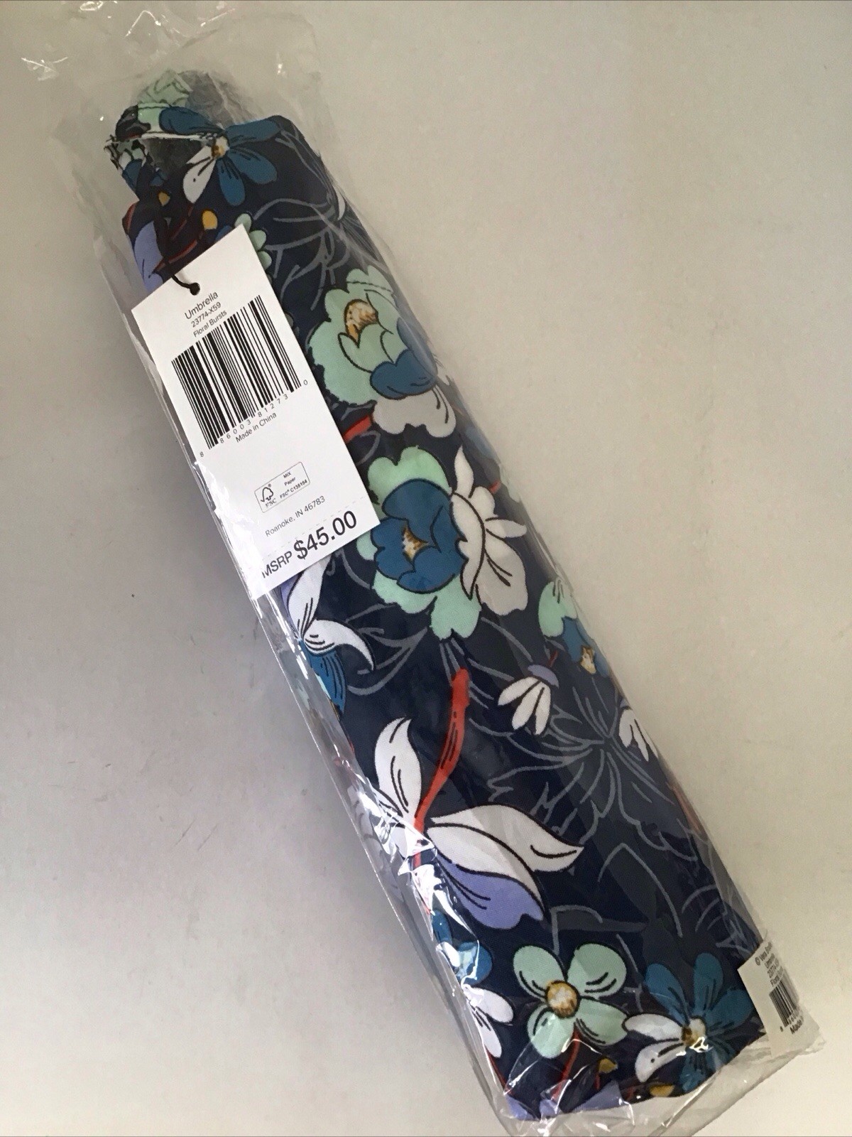 Vera Bradley Umbrella ~ Folding Full Size Automatic Open FLORAL BURSTS   NWT