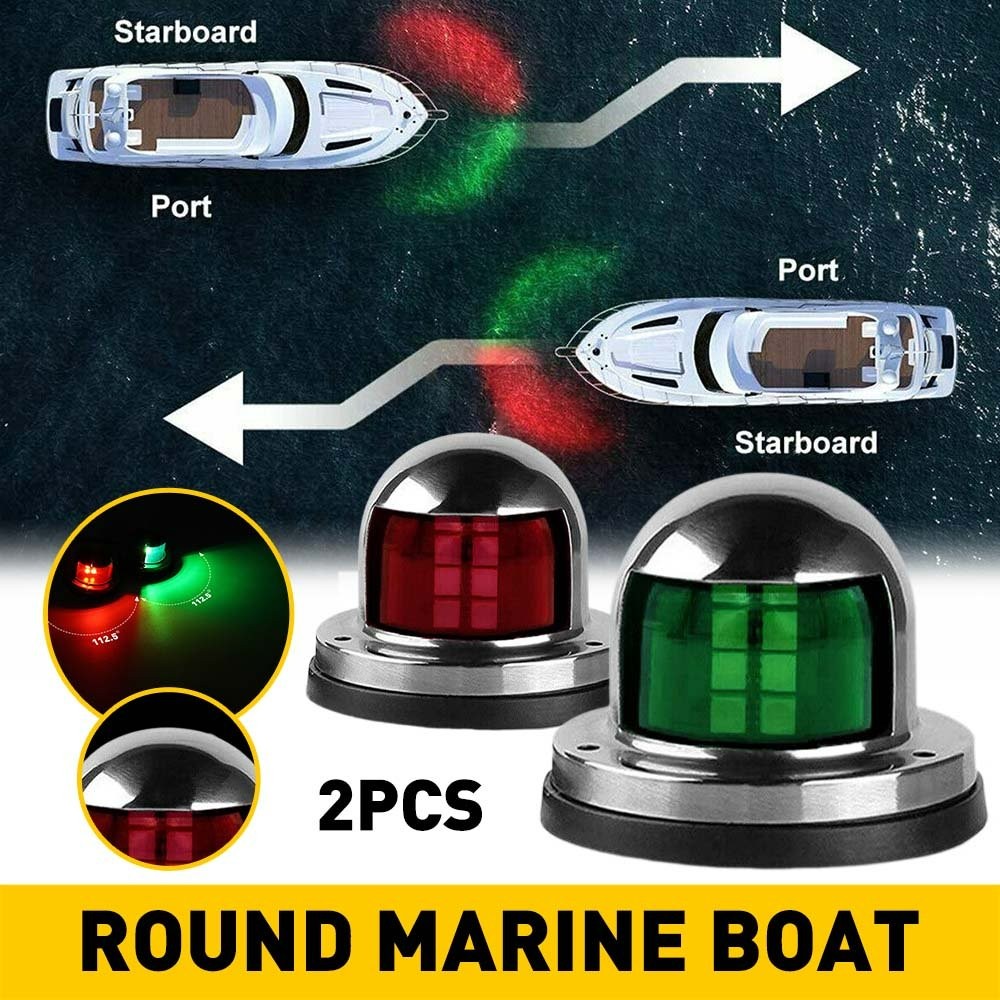 2pcs Marine Boat Yacht Pontoon 12V Steel Stainless LED Navigation Bow Lights US`