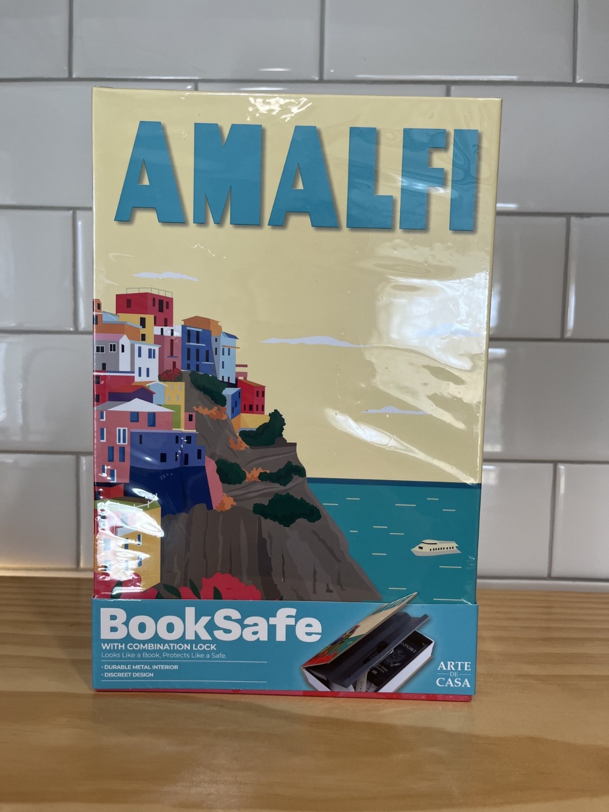 Book Safe w/ Combination Lock Arte De Casa Amalfi Travel Book 9.5"x6"x2.5" NEW