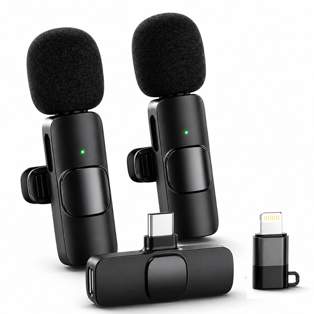Lavalier Microphone Wireless Audio Video Recording Mini Mic For Android/iPhone
