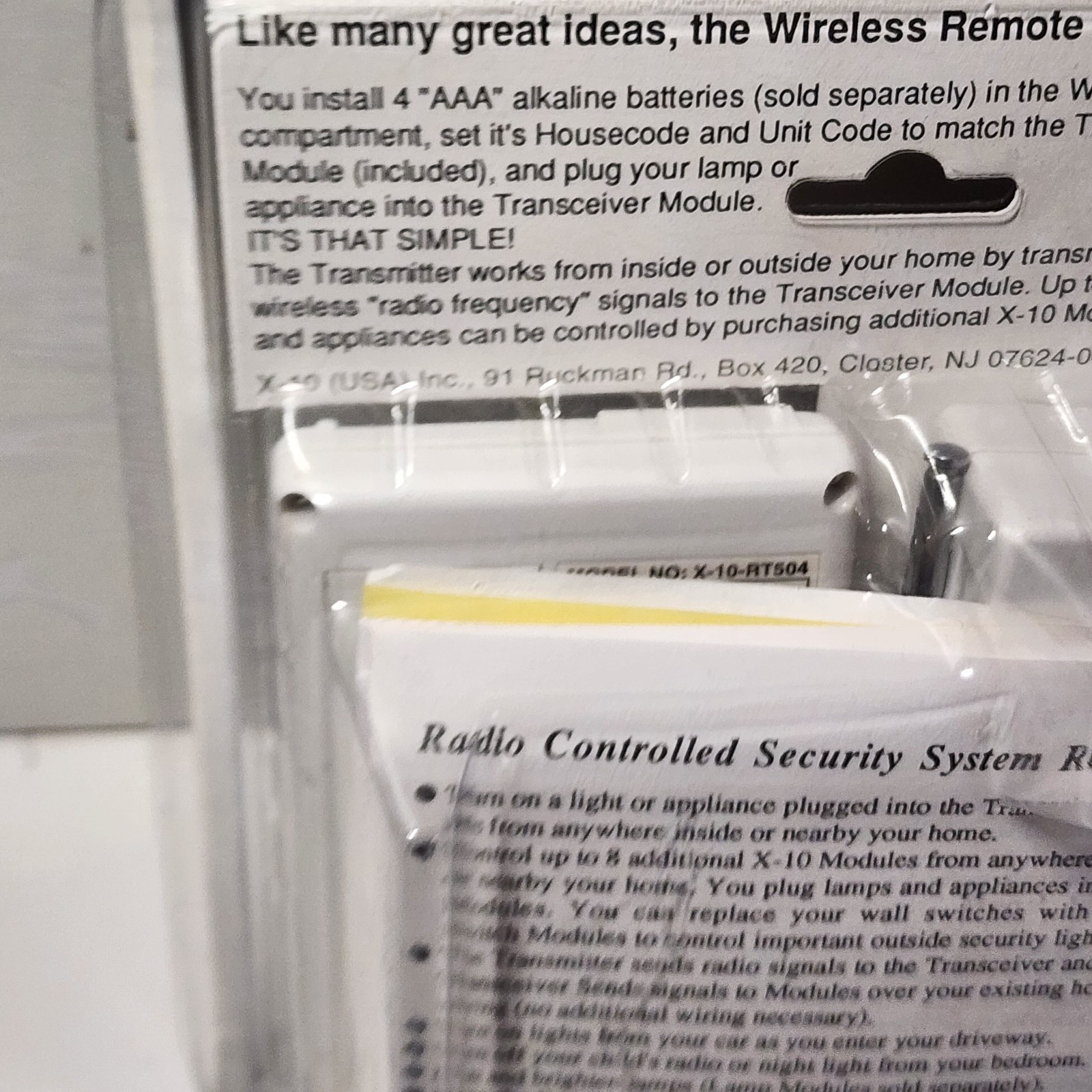 X-10 Powerhouse Wireless Remote Controlled RC5000 Security System 5510 5511