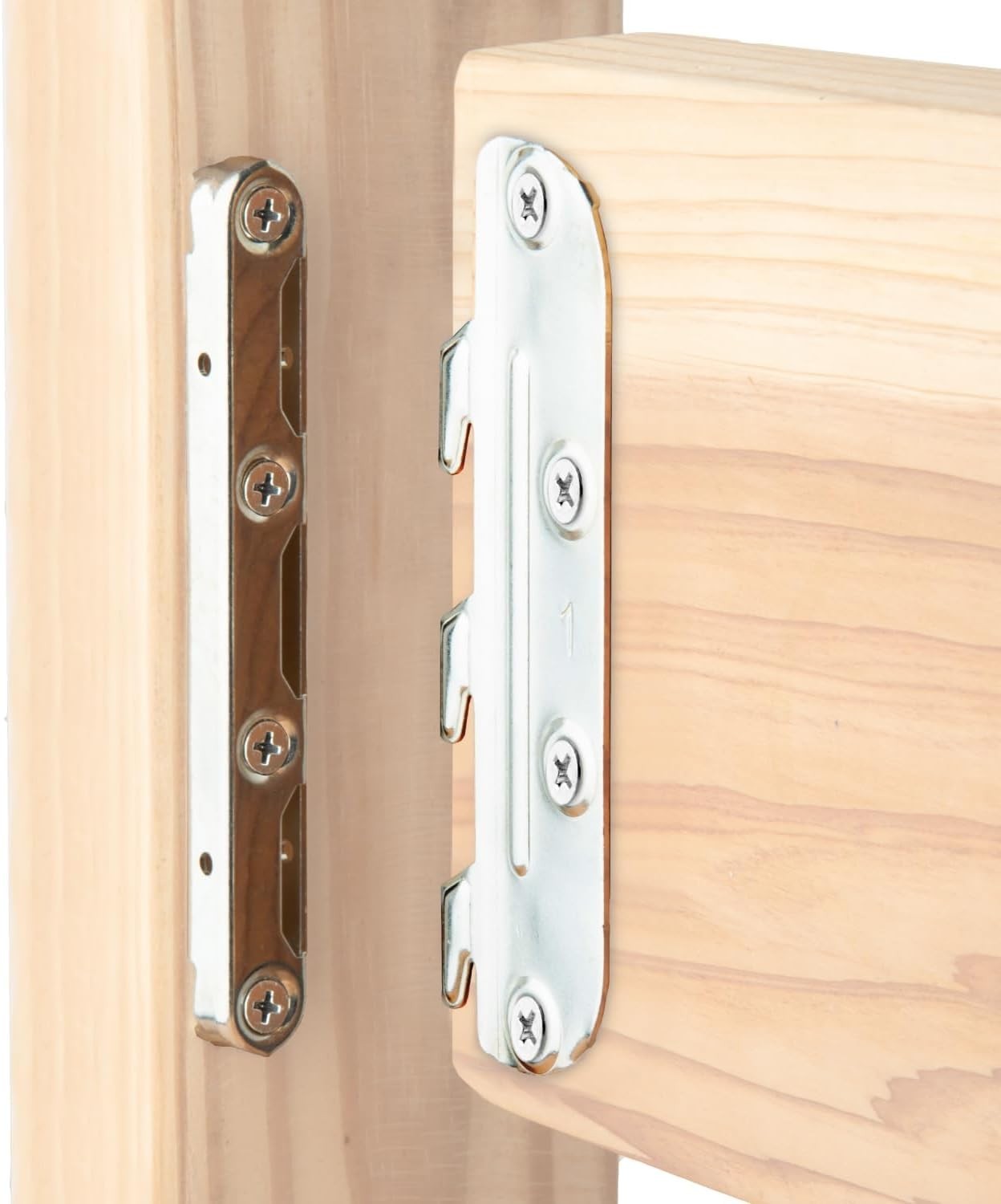 4 Pack Bed Rail Brackets Surface Mounted Bed Frame Hardware with Screws, USA New