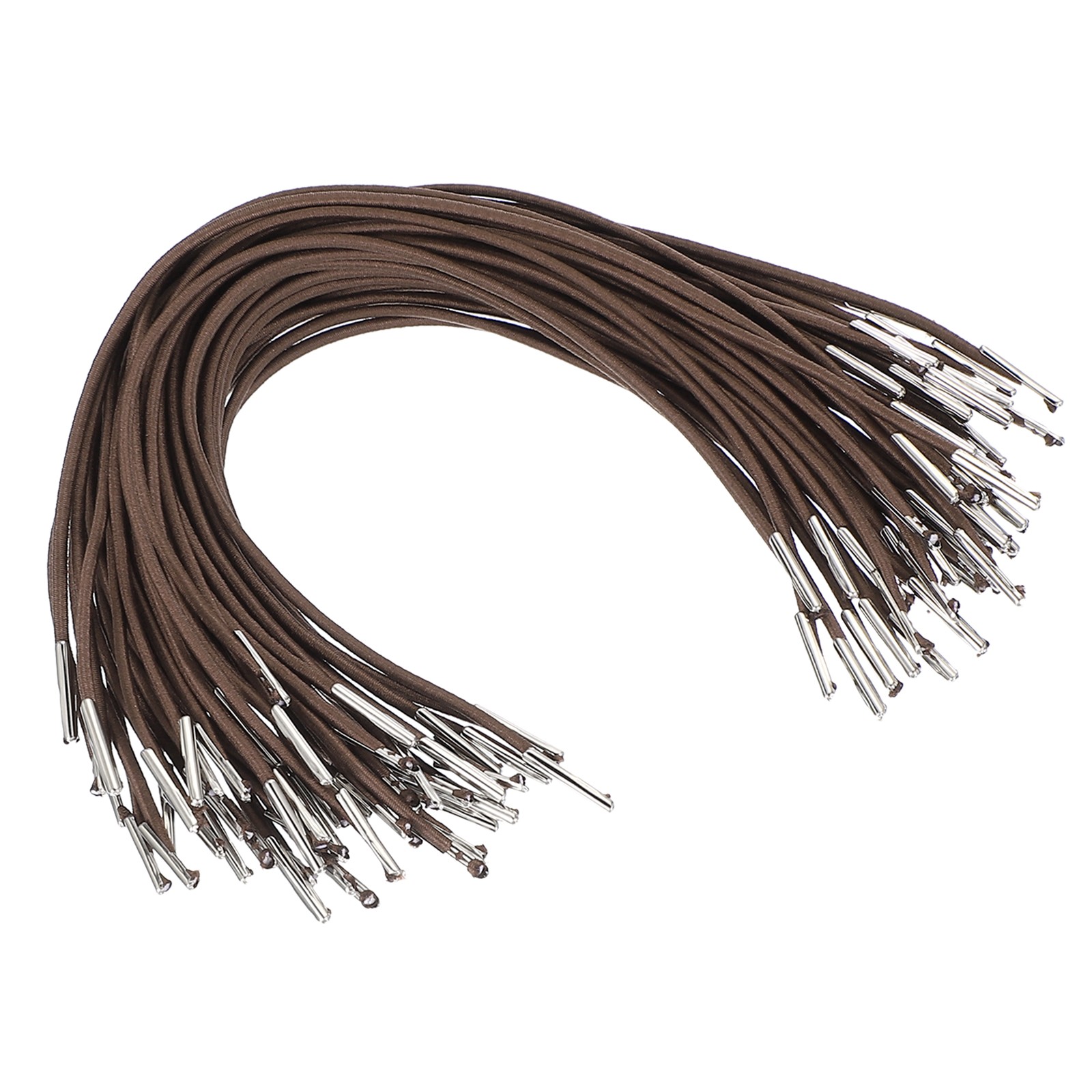 50 Pcs 10 Inch Elastic Barbed Cord 2 mm Loop Stretch Round String Khaki