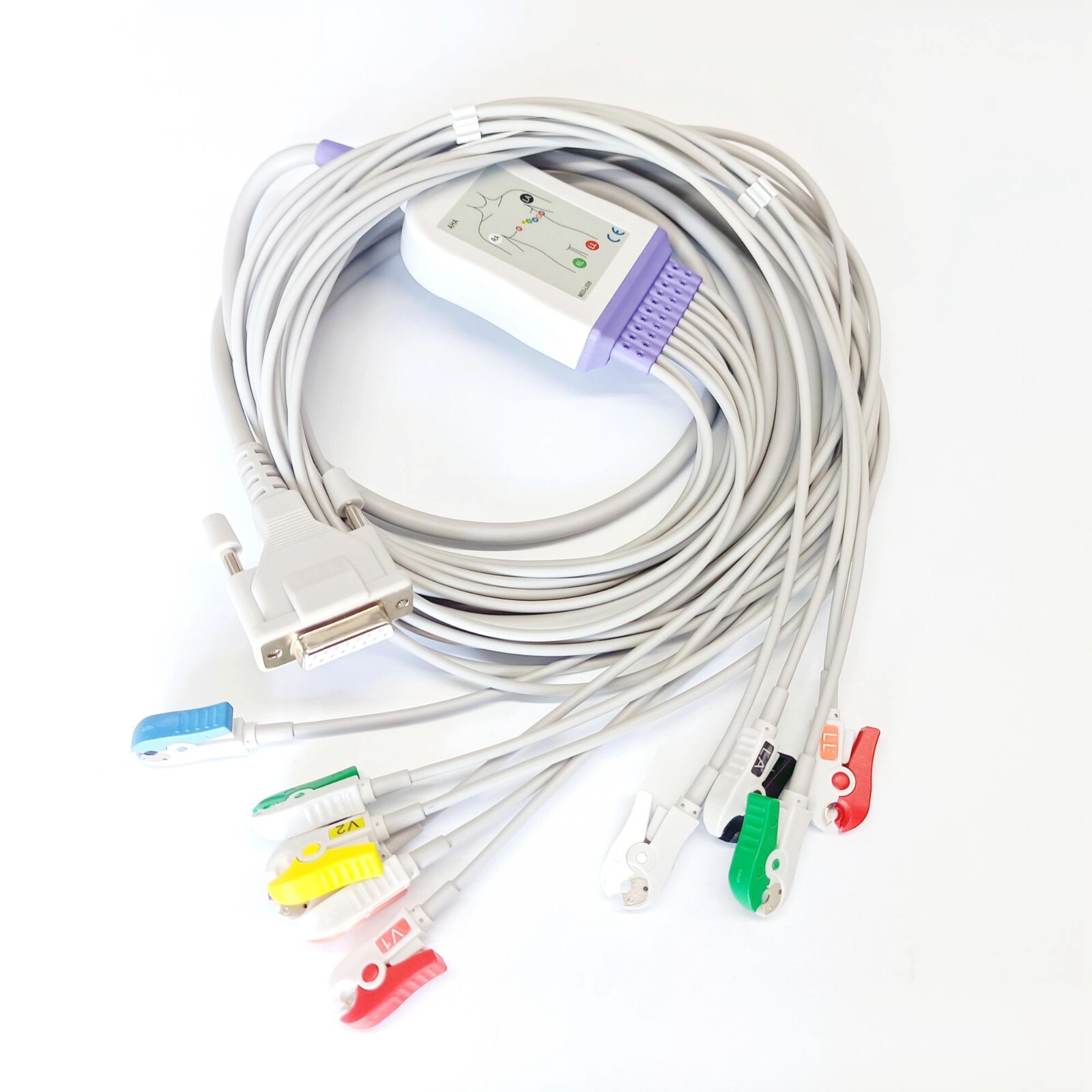 15pin EKG Leadwire Cable 10-Lead,Pinch/Grabber,Compatible with Dixtal EP-3 EP-12