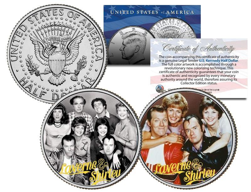 LAVERNE & SHIRLEY *TV SHOW* Colorized JFK Half Dollar 2-Coin Set Cindy Williams