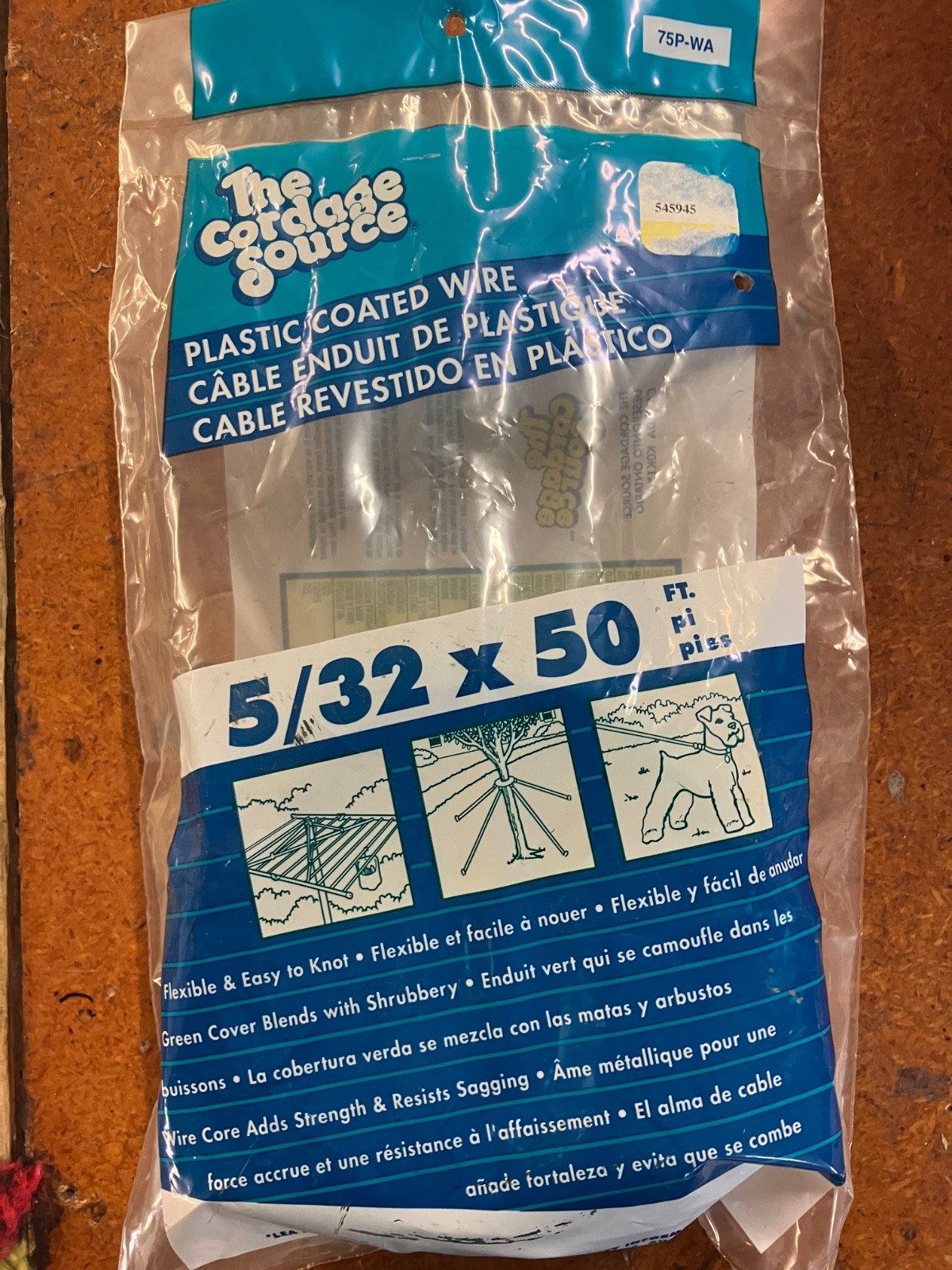 Green Vinyl Pvc Coated Wire  the cordage source  Clothes,Dog 5/32 In. X 50 Ft.