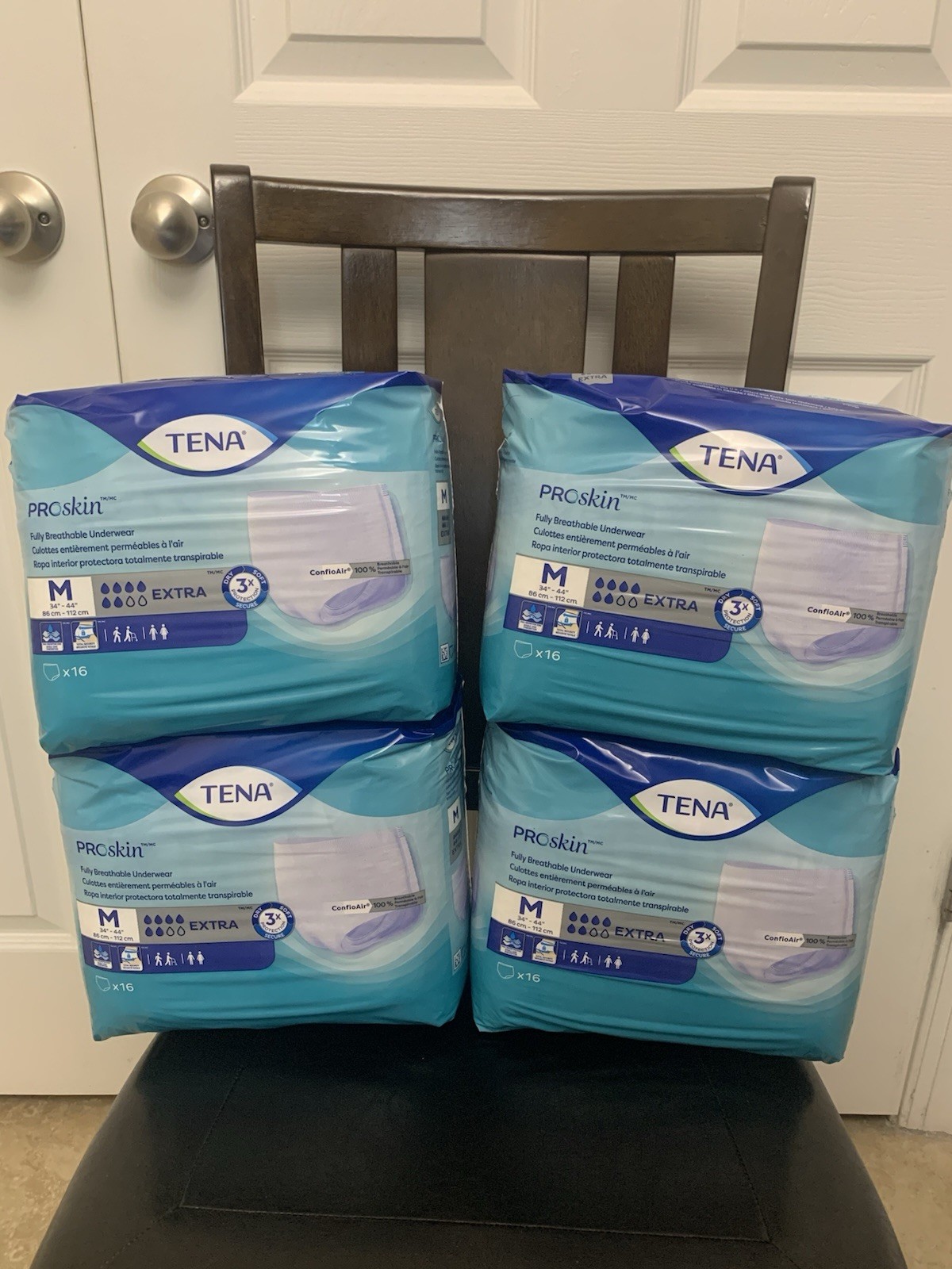 TENA ProSkin Extra Breathable M Unisex Incontinence Underwear Box of 4x16 (64ct)