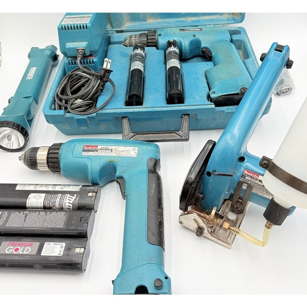 MAKITA 6095D Drill 4190D Tile Cutter ML902 Light DC1290 Case Bits LOT