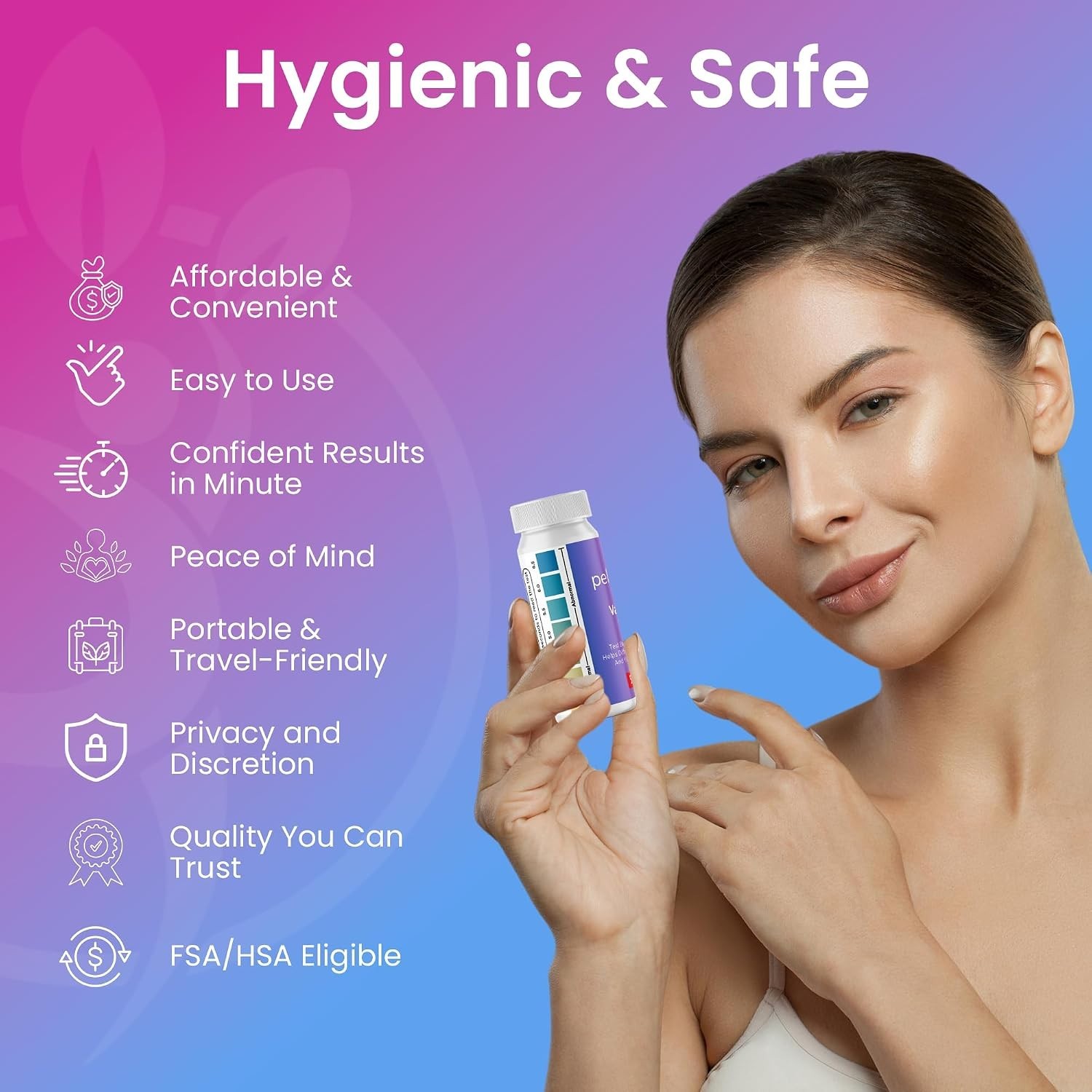 Accurate Vaginal pH Strips – Quick 50 Strip Kit for Yeast & BV Testing