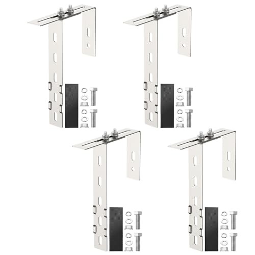 pcs Adjustable Solar Panel Mounting Brackets for Balcony, Stainless 4 Silver