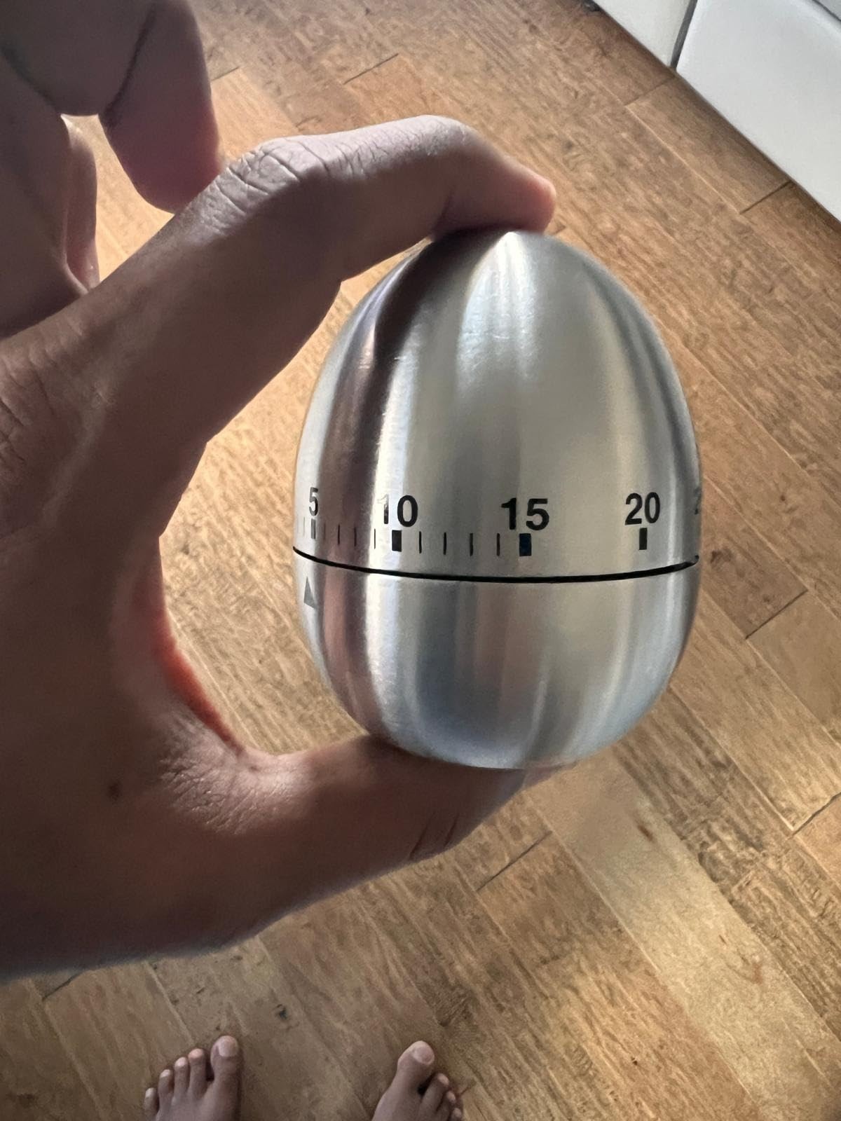 NEW Stainless Steel Creative Mechanical Rotate Timer Egg Shape Manual Countdown