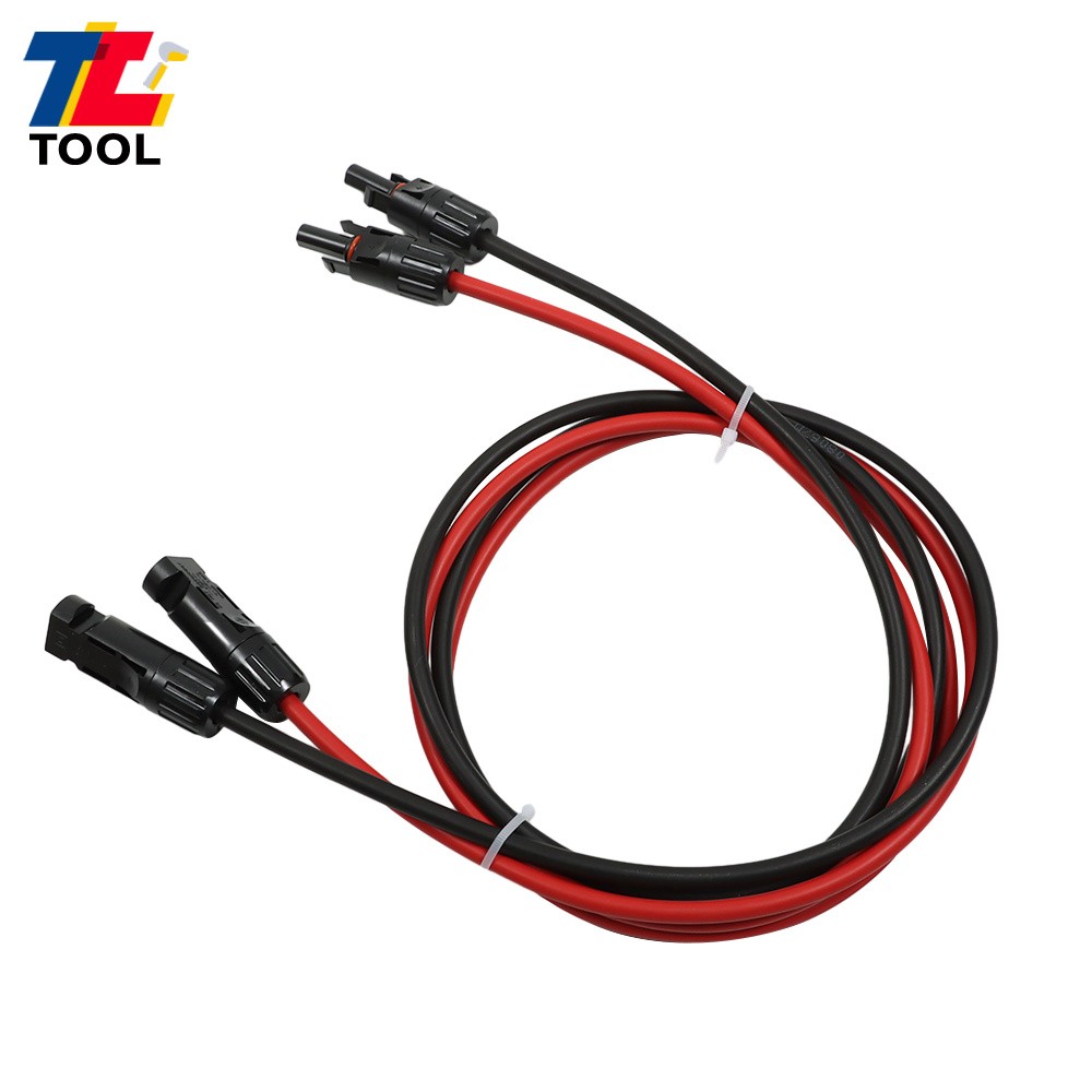 1 Pair 5ft 10AWG Black + Red Solar Panel Extension Cable Wire Connector