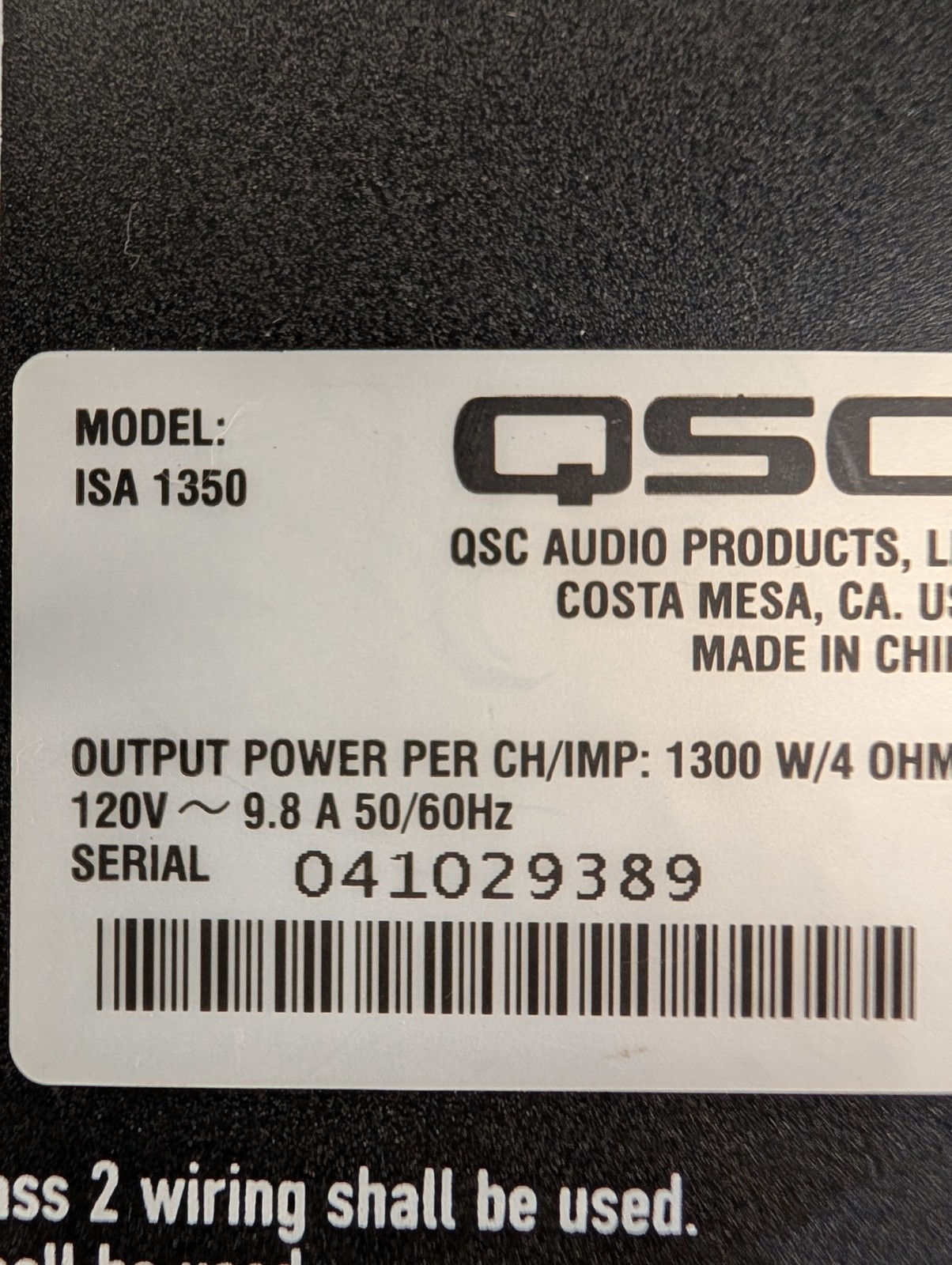 QSC ISA-1350 Professional Power Amplifier # 1