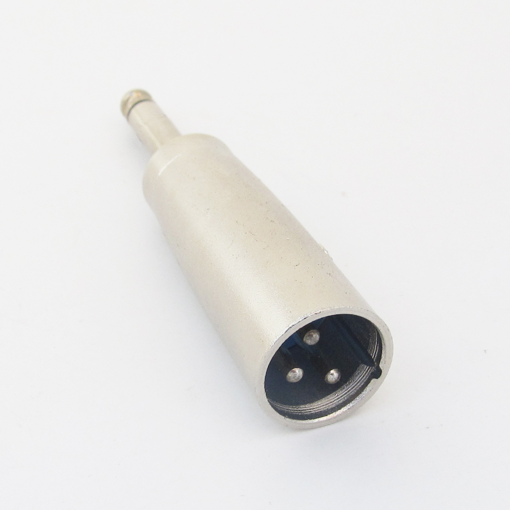 50pcs XLR 3 Pin Male Plug to 1/4" 6.35mm Mono Male Plug Audio Adapter Connector