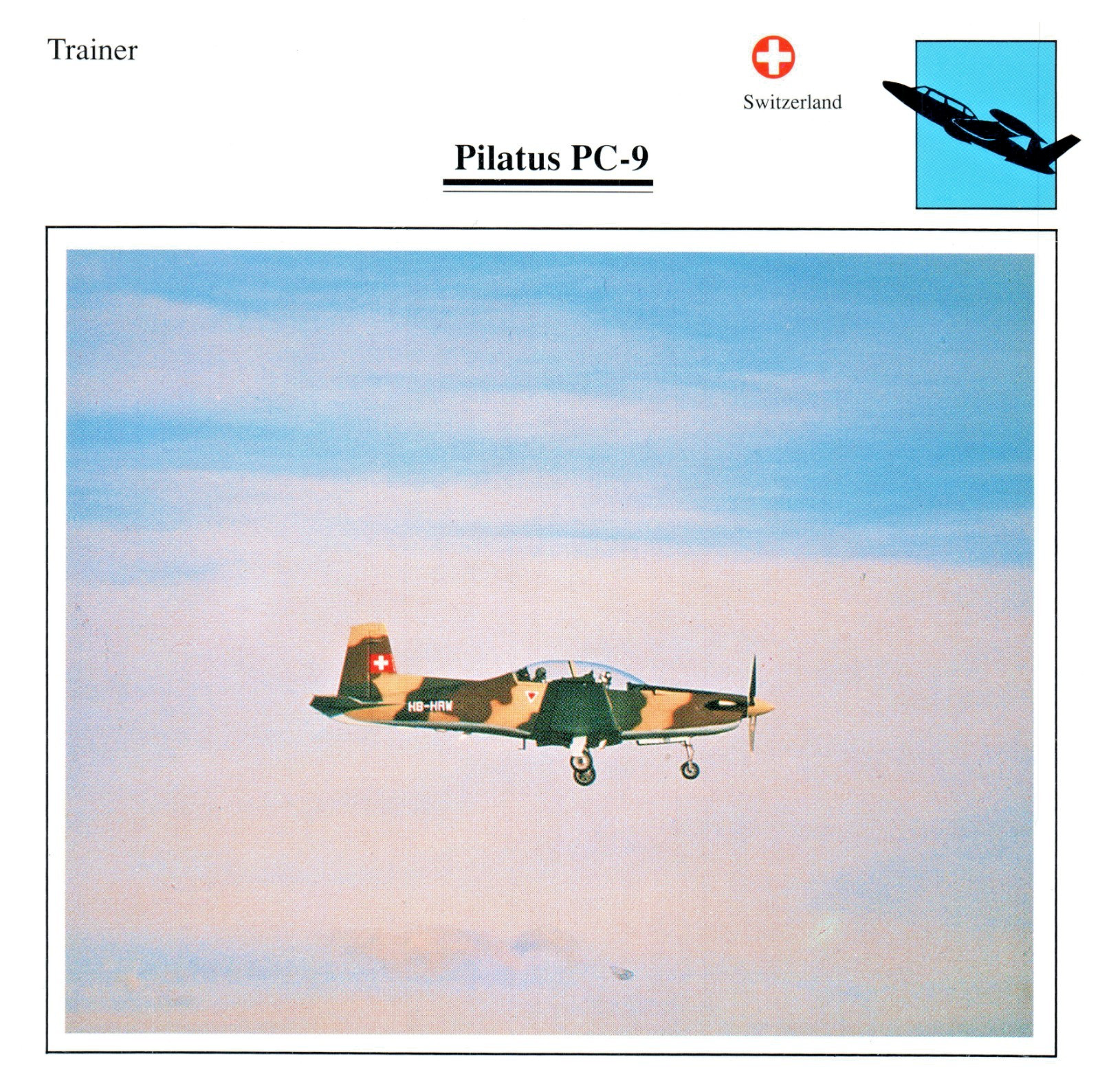Pilatus PC-9 Edito service Military Aircraft Card Switzeland
