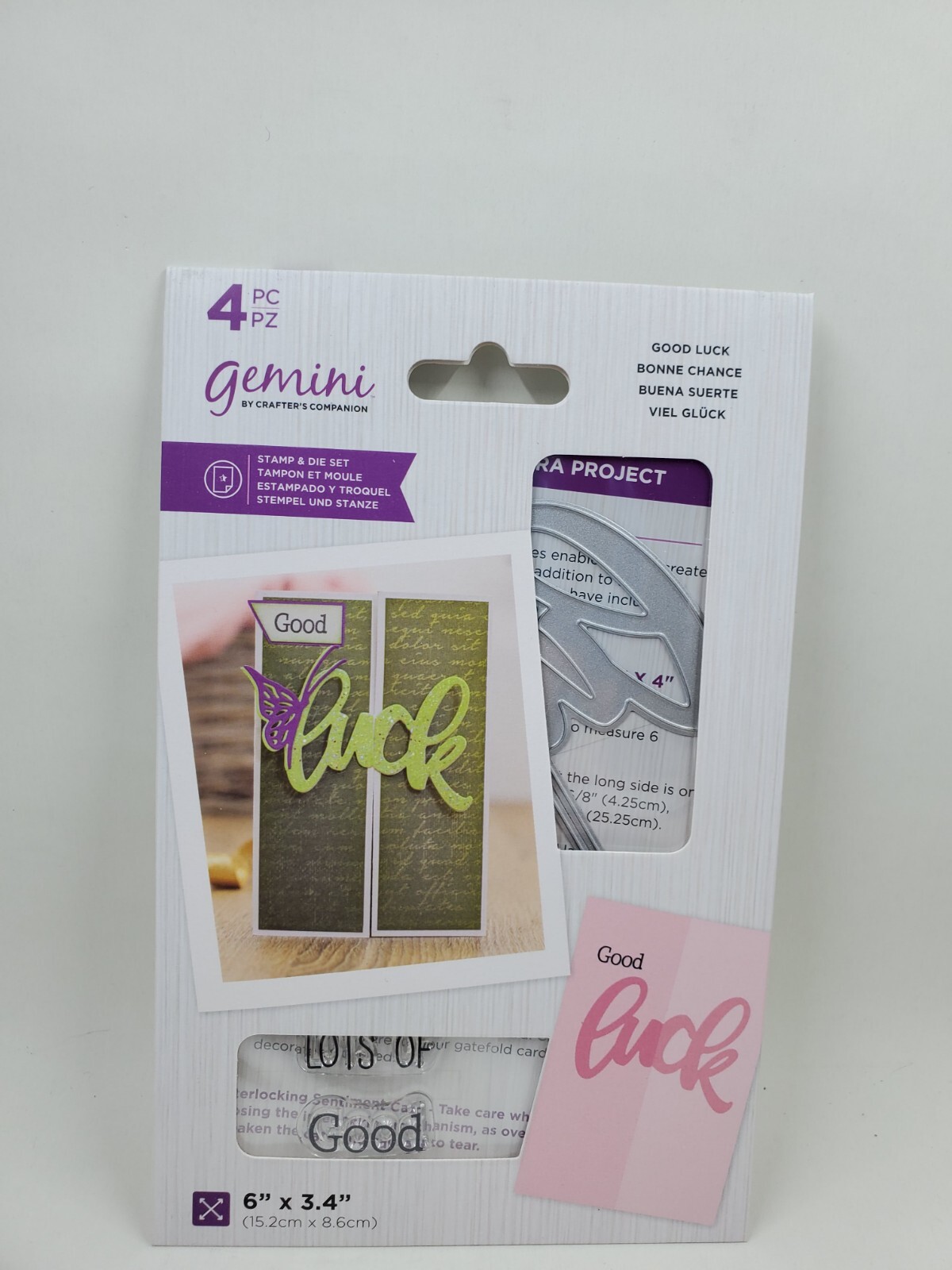 CSD1 Crafters Companion Gemini Good Luck Gatefold Card stamp and die set New