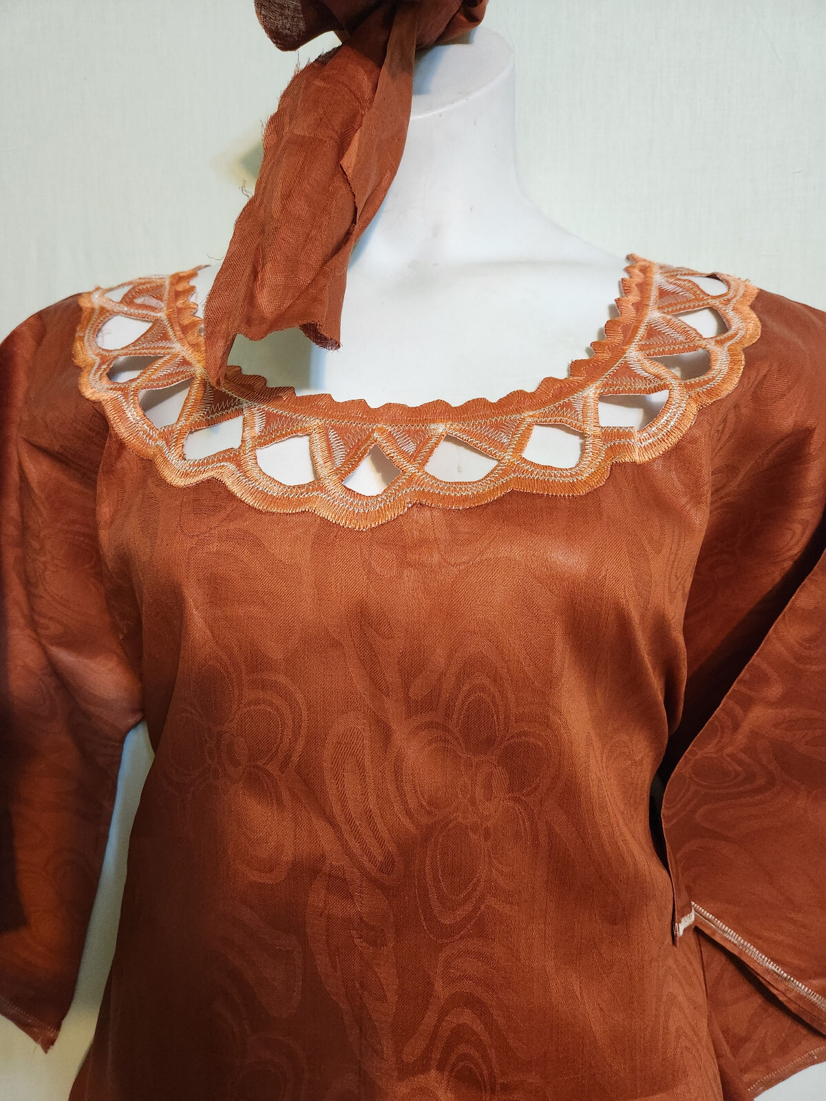 Women Clothing African Brocade Print Cotton 3Pcs Skirt Suit Free Size 52" around