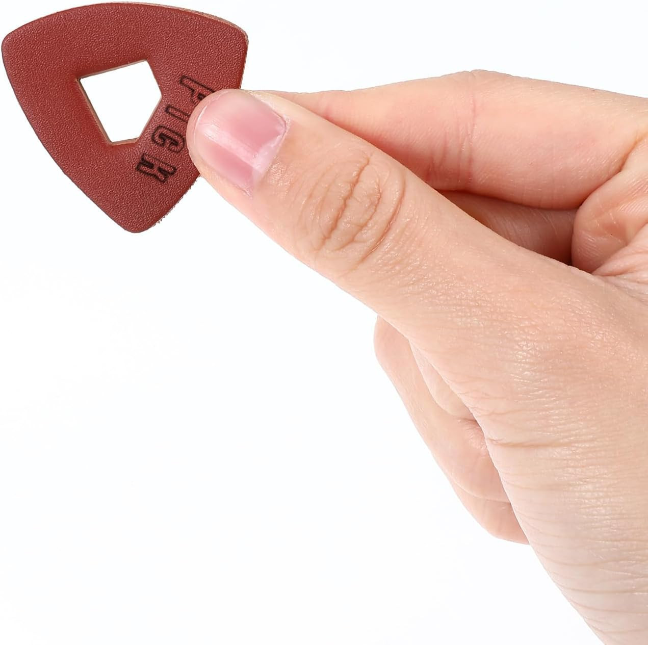 8 Pcs Soft Leather Ukulele Picks Includes 4 Hollow Diamond and 4 Triangle Sha...