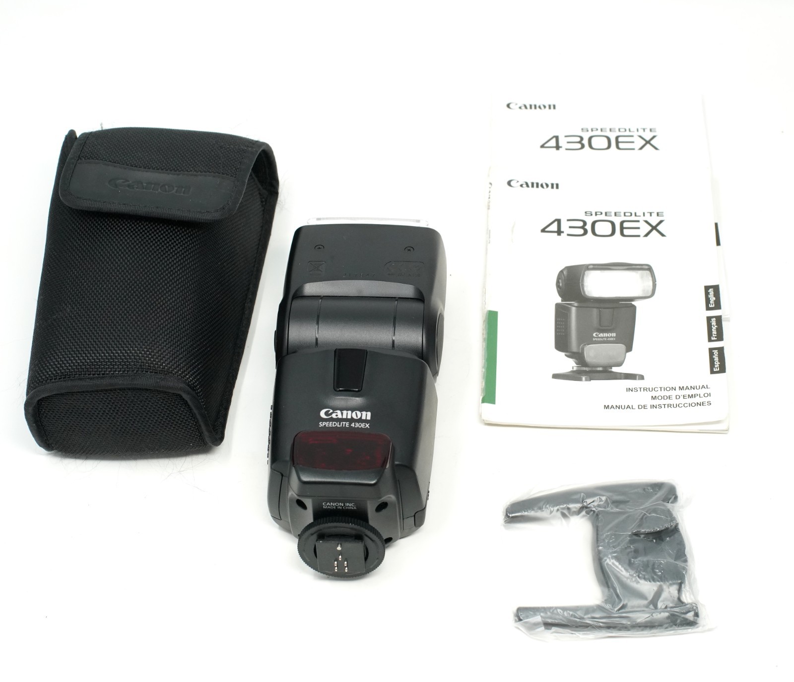 Canon 430EX Speedlite Flash w/ Case, Stand, Manuals MINT