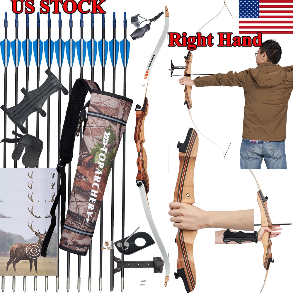 48" Archery Takedown Recurve Bow RH 10-20lbs&Arrows Hunting Shoot Youth Practice