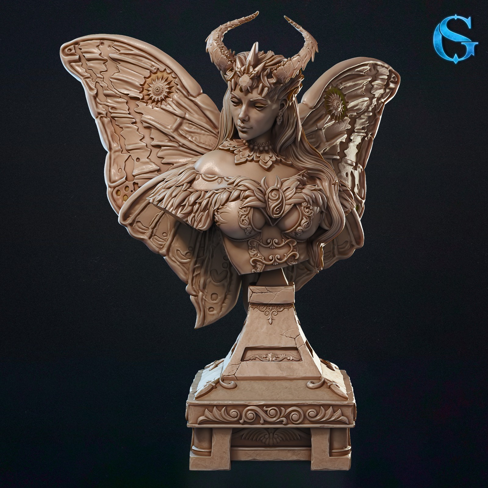 Dungeons and Dragons - HD Resin Print - Female Fairy, Tiefling Bust - Tennebra