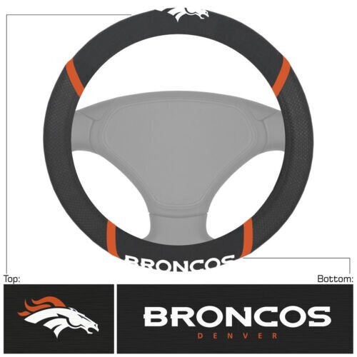 Denver Broncos NFL Embroidered Steering Wheel Cover
