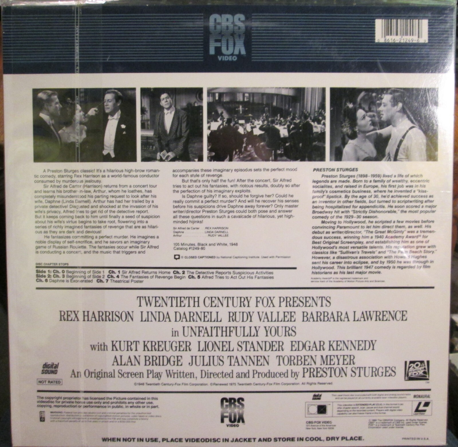 Unfaithfully Yours - Extended Play Edition: (Laserdisc)