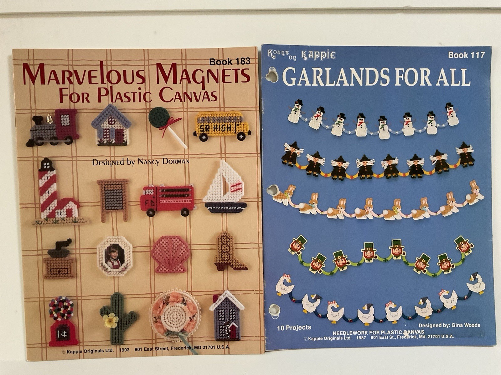 Kappie Originals Plastic Canvas Pattern Booklets, Marvelous Magnets, Garlands