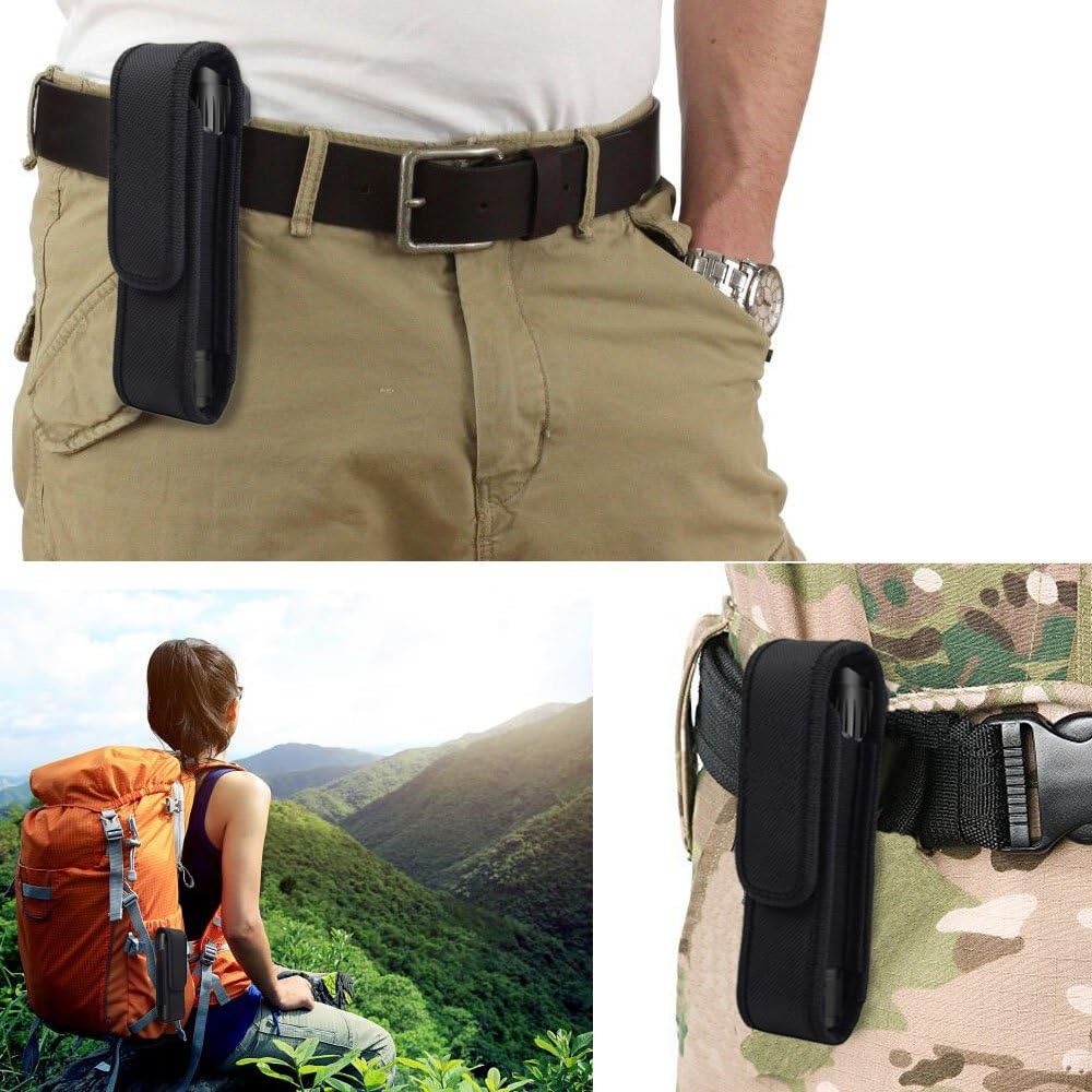 2 Pcs Flashlight Holster Pouch Holder Flash Light Belt Pouch Carry Case for 5...